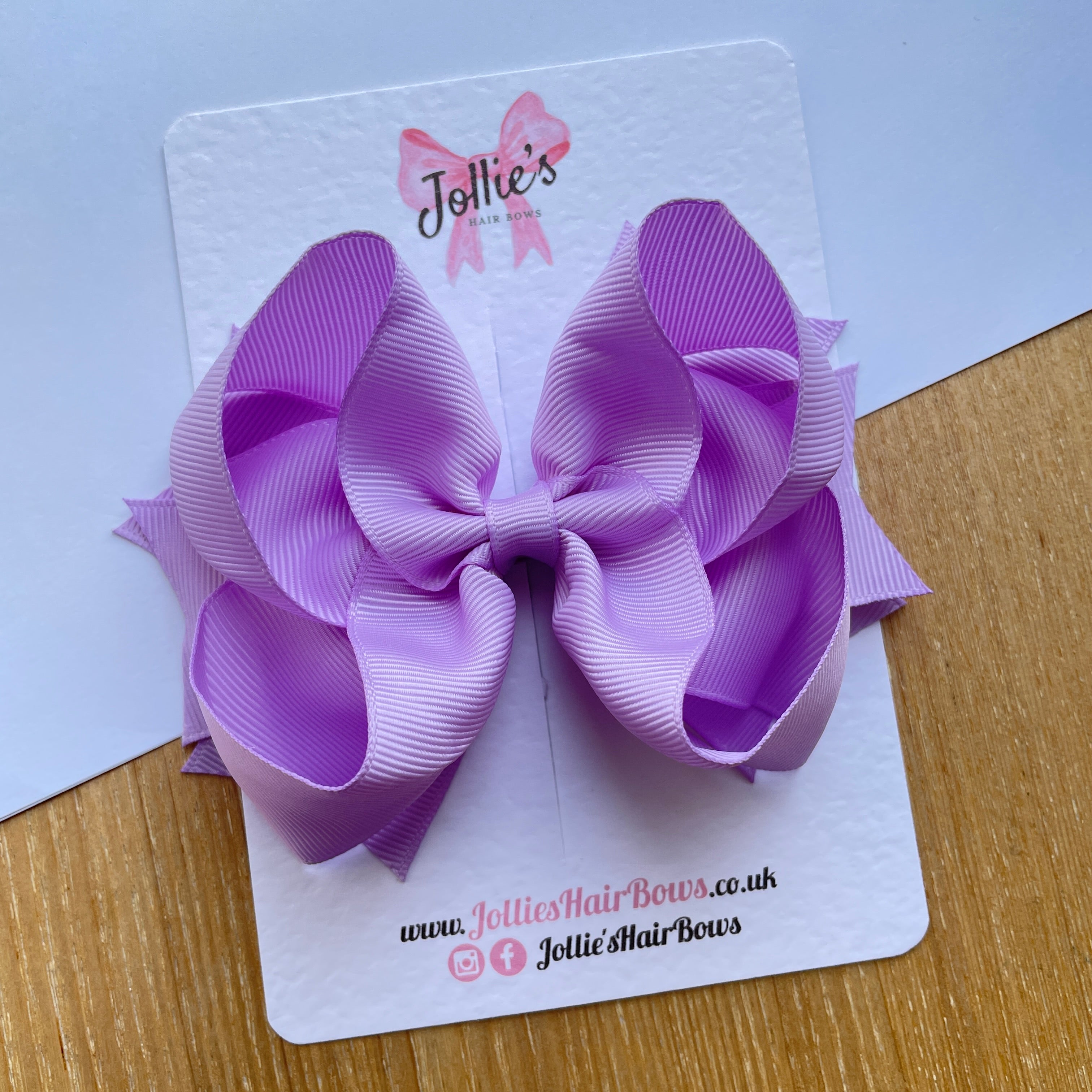 4.5inch Butterfly Bow with Clip - Light Orchid