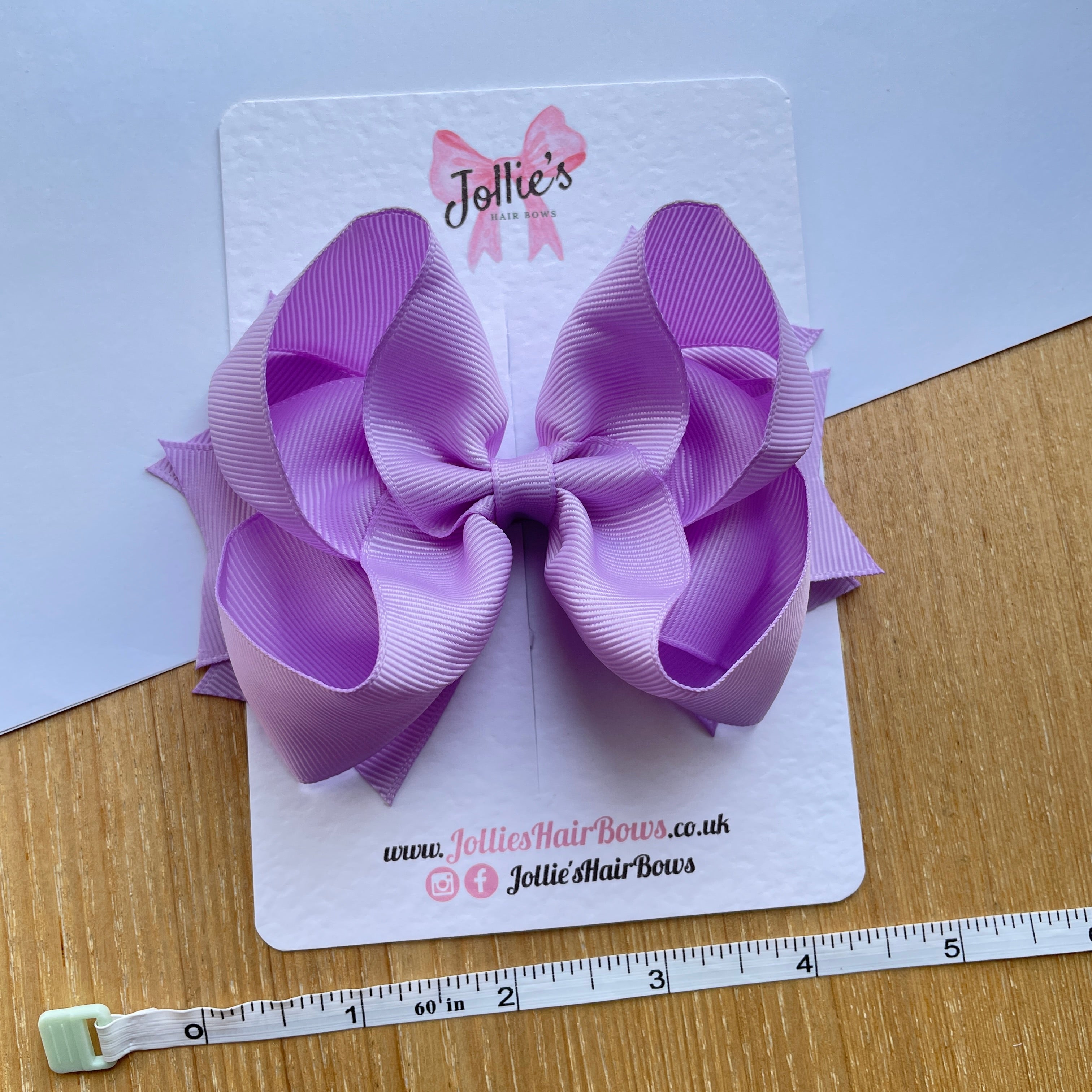 4.5inch Butterfly Bow with Clip - Light Orchid