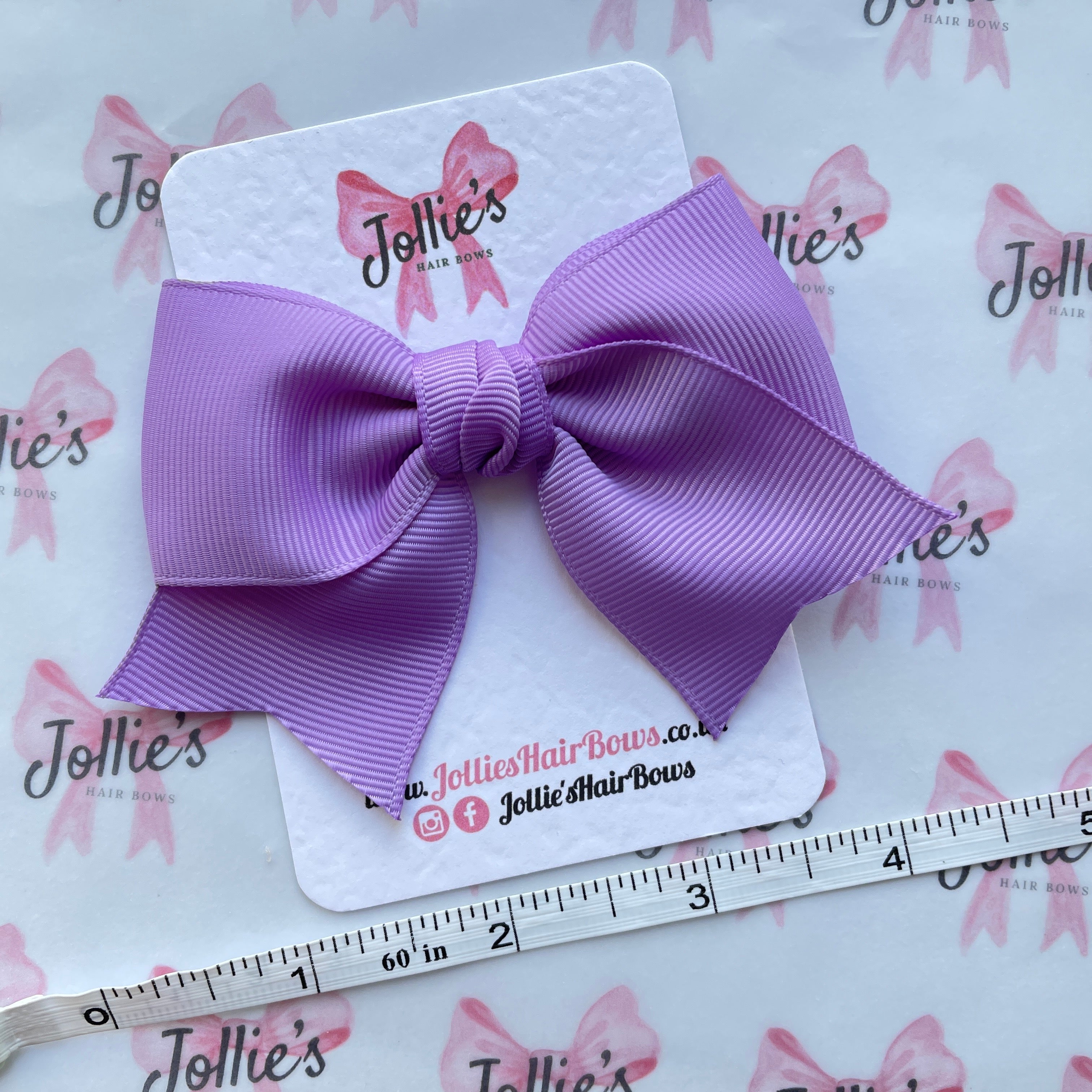 4inch Ribbon Bow with Clip - Hyacinth