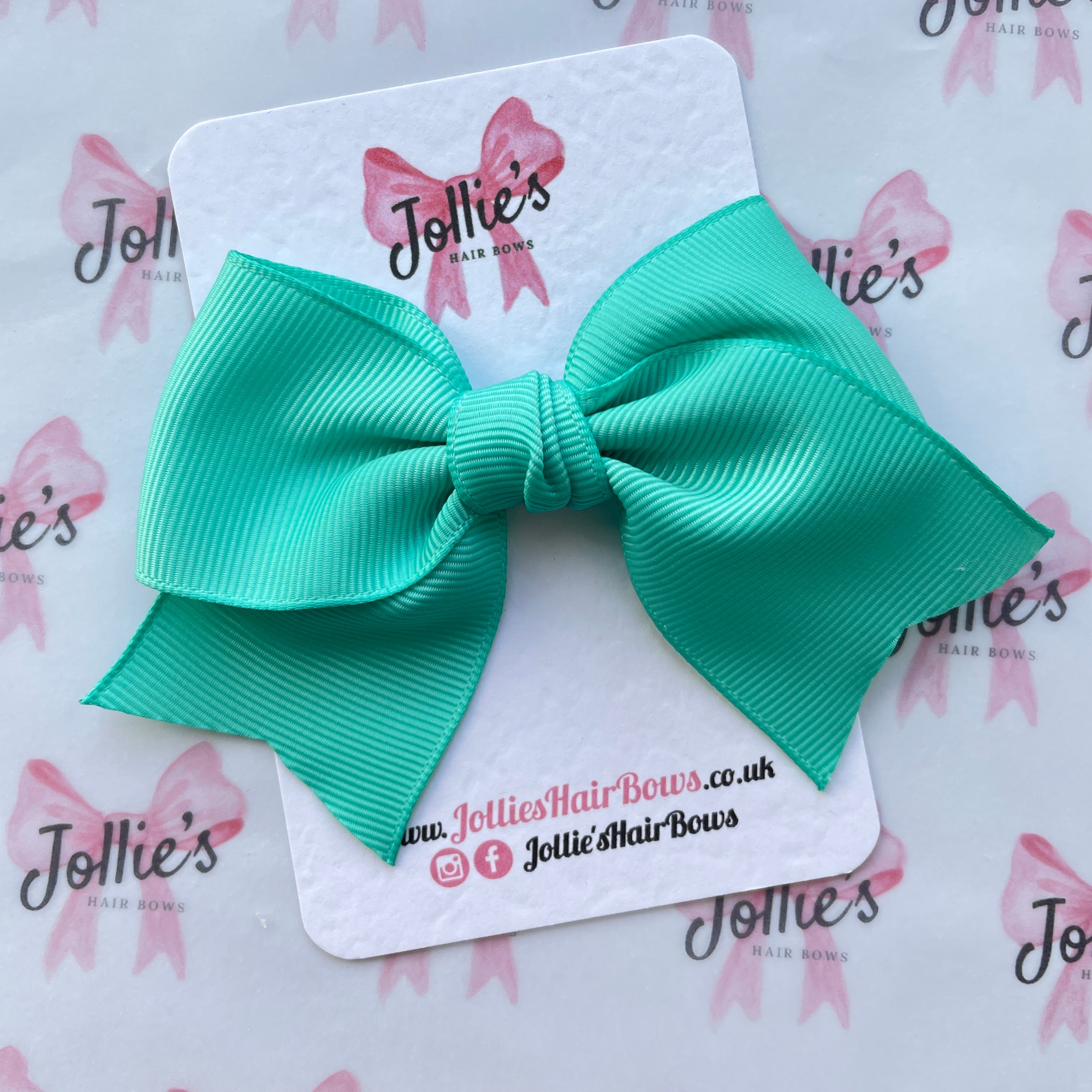 4inch Ribbon Bow with Clip - Tropic