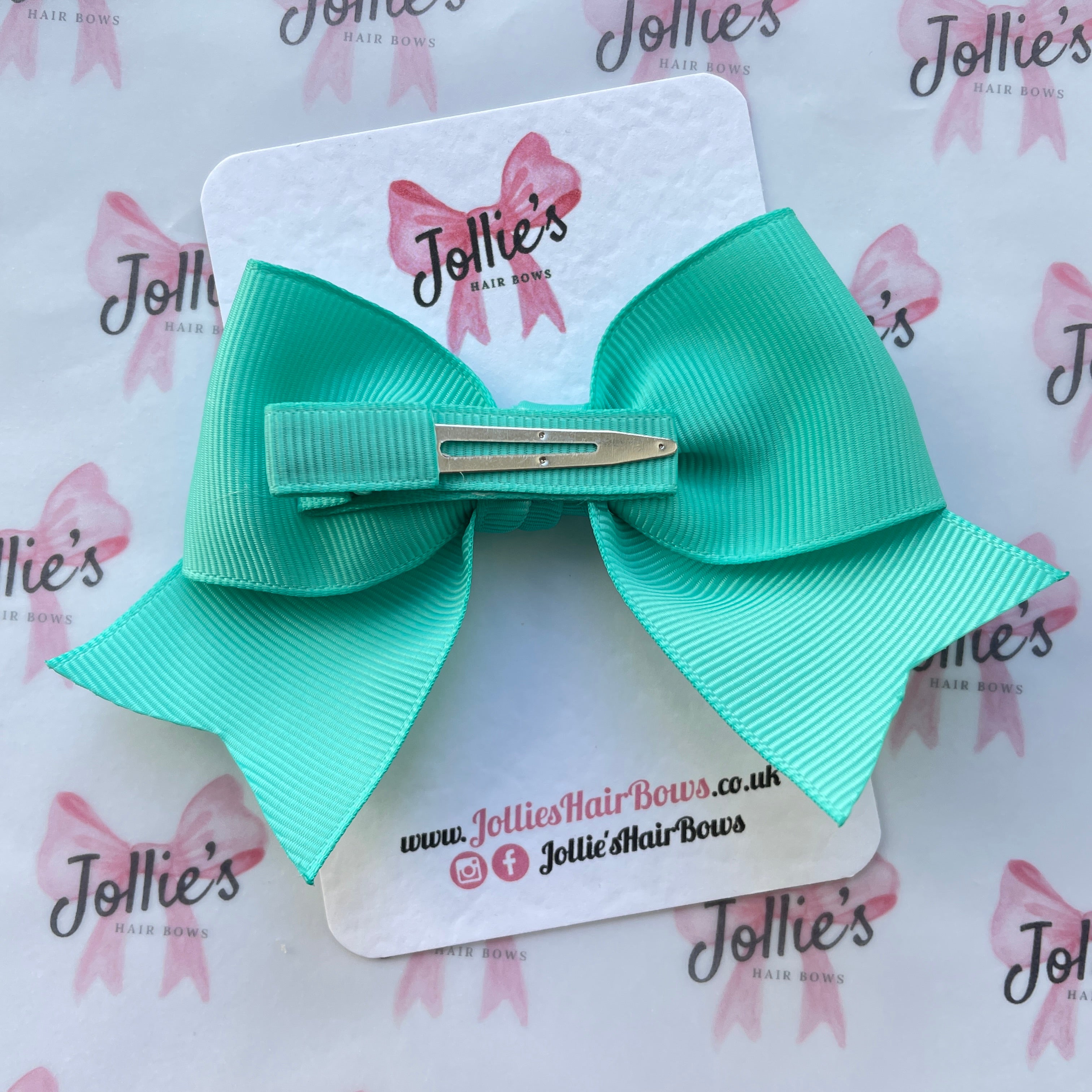 4inch Ribbon Bow with Clip - Tropic