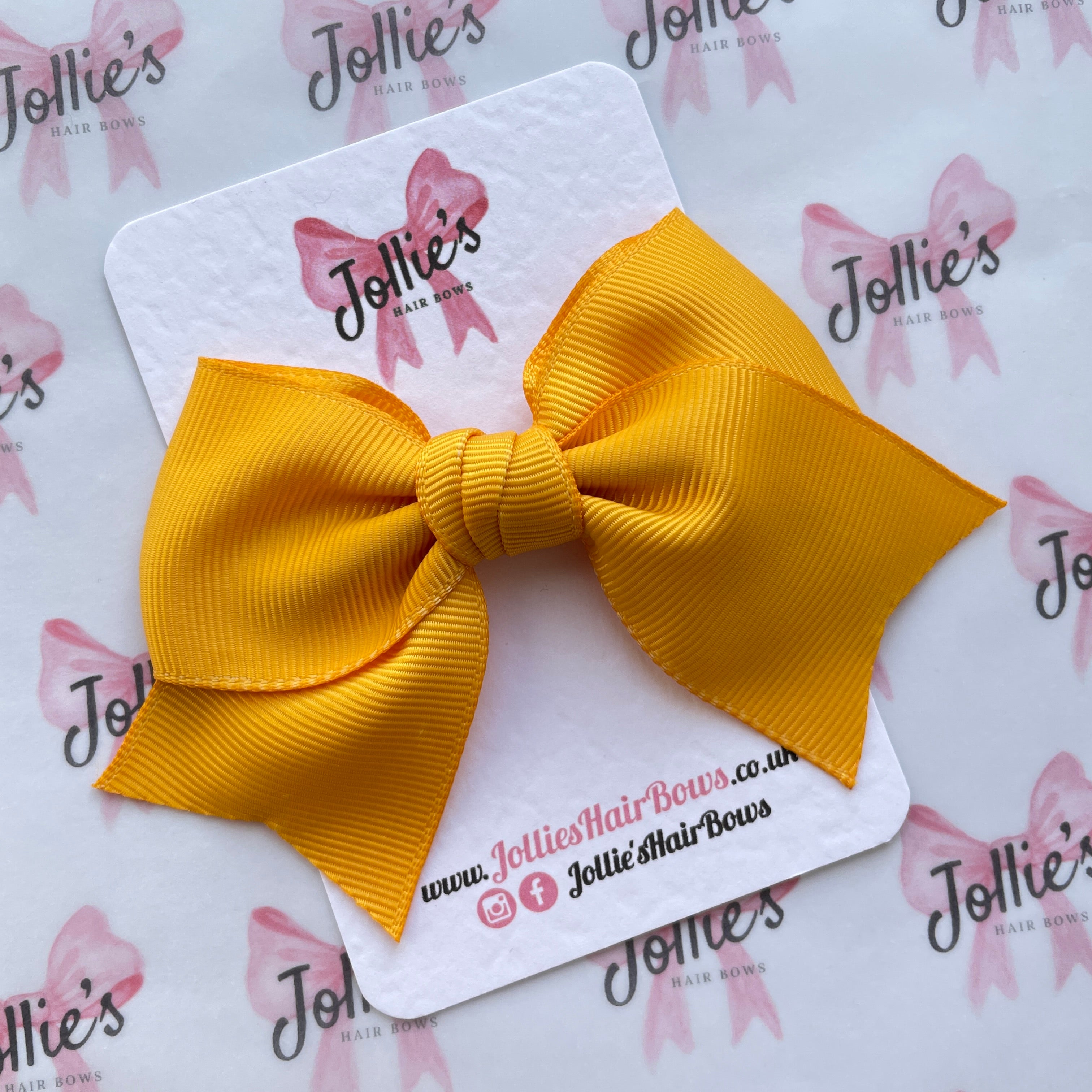 4inch Ribbon Bow with Clip - Dandelion