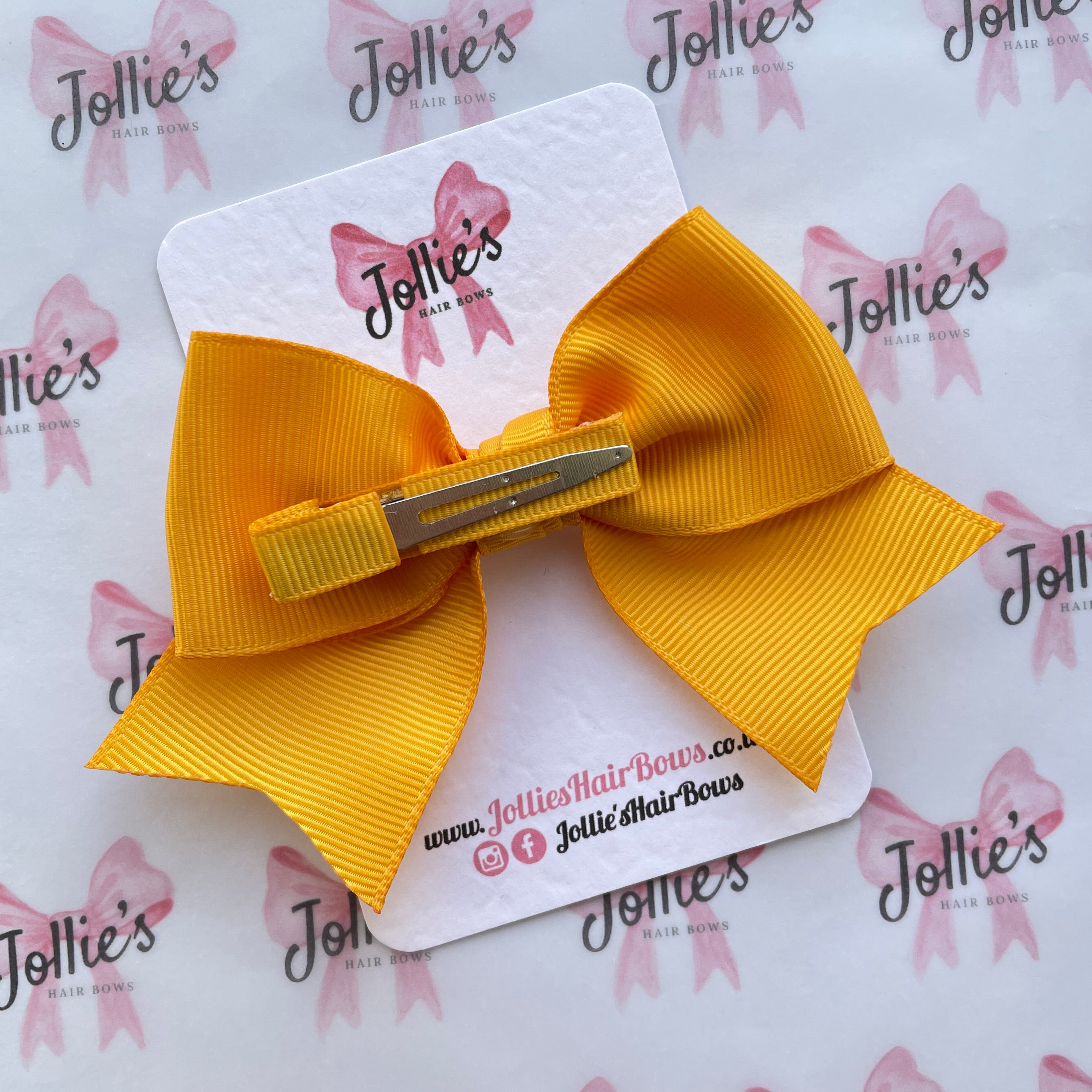 4inch Ribbon Bow with Clip - Dandelion