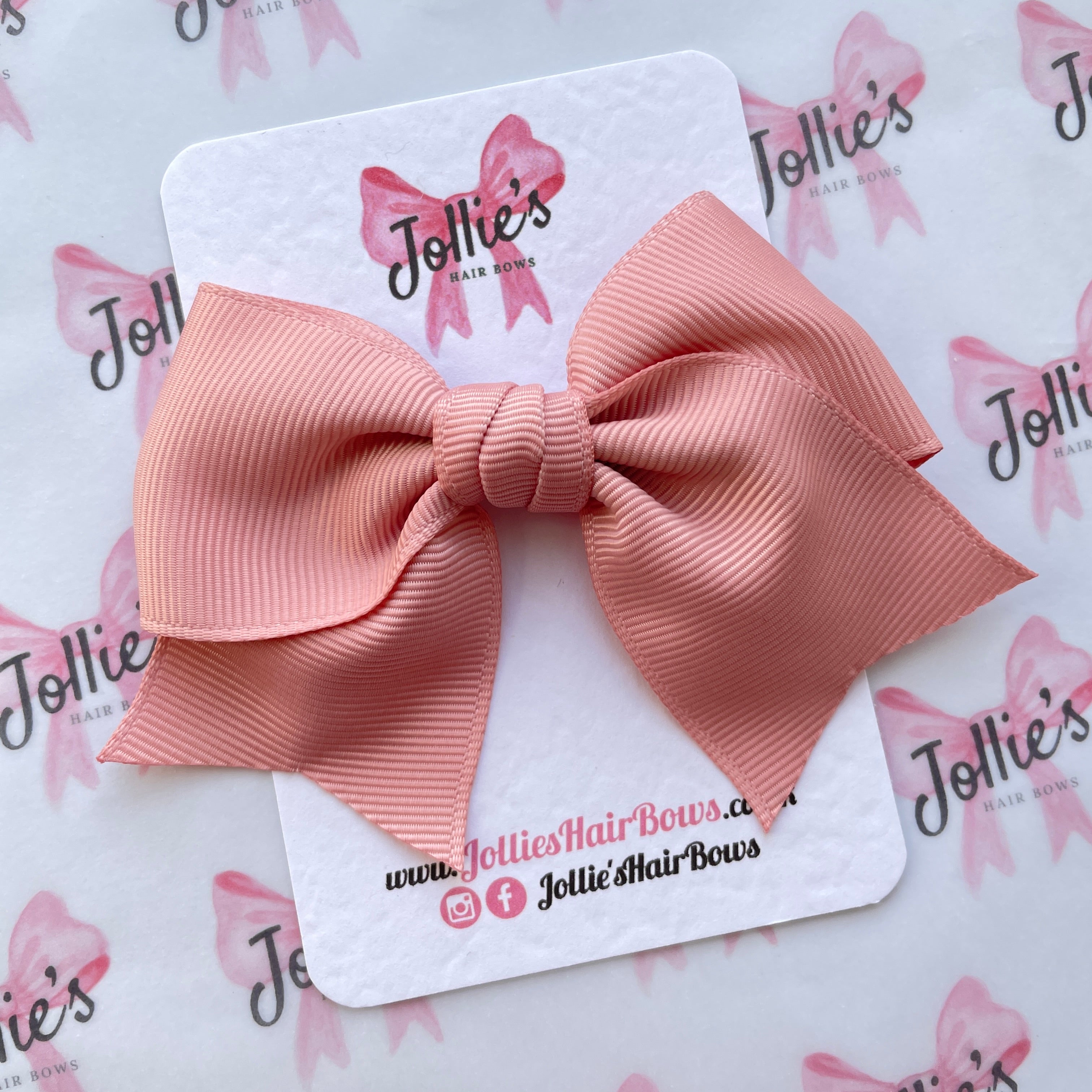 4inch Ribbon Bow with Clip - Sweet Nectar