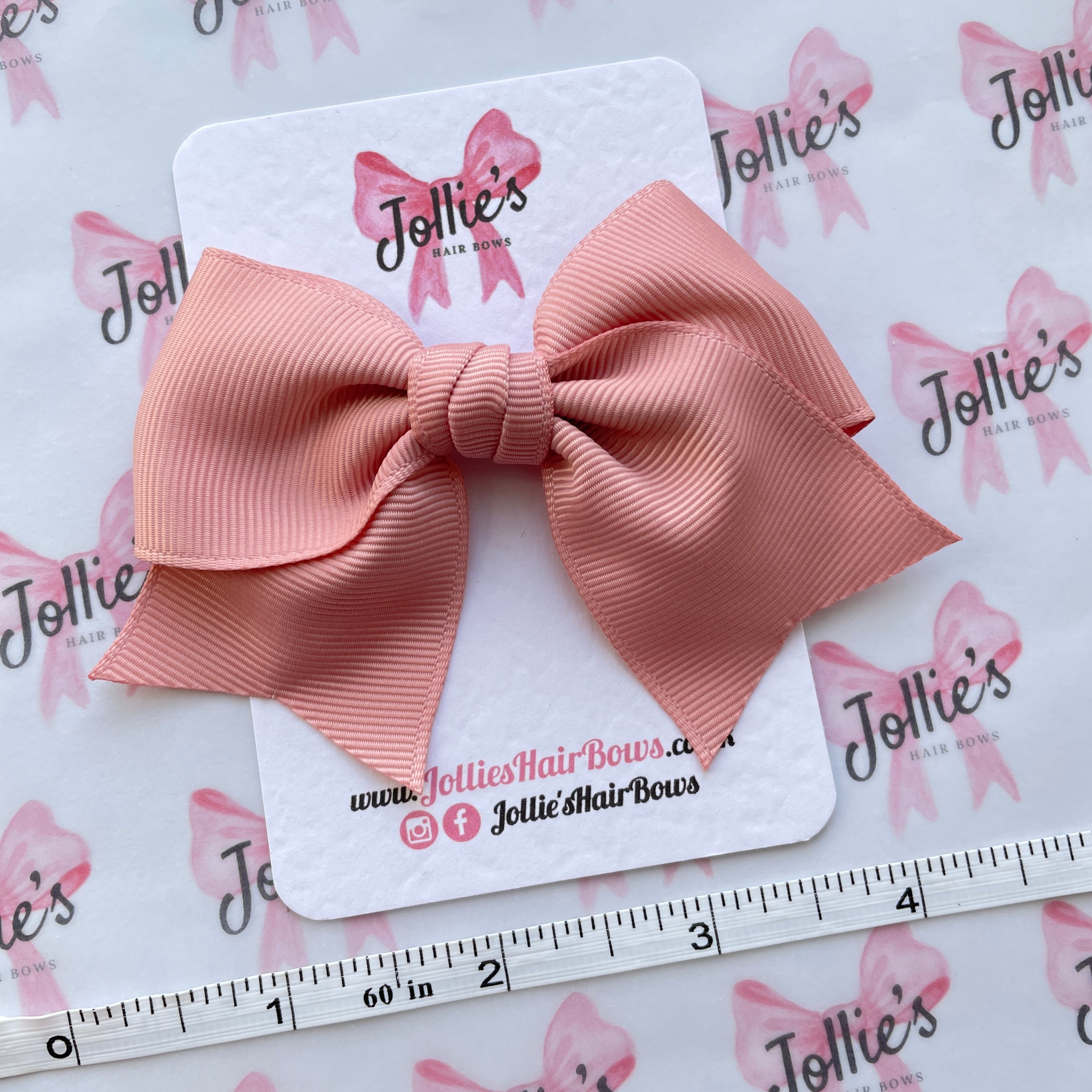 4inch Ribbon Bow with Clip - Sweet Nectar