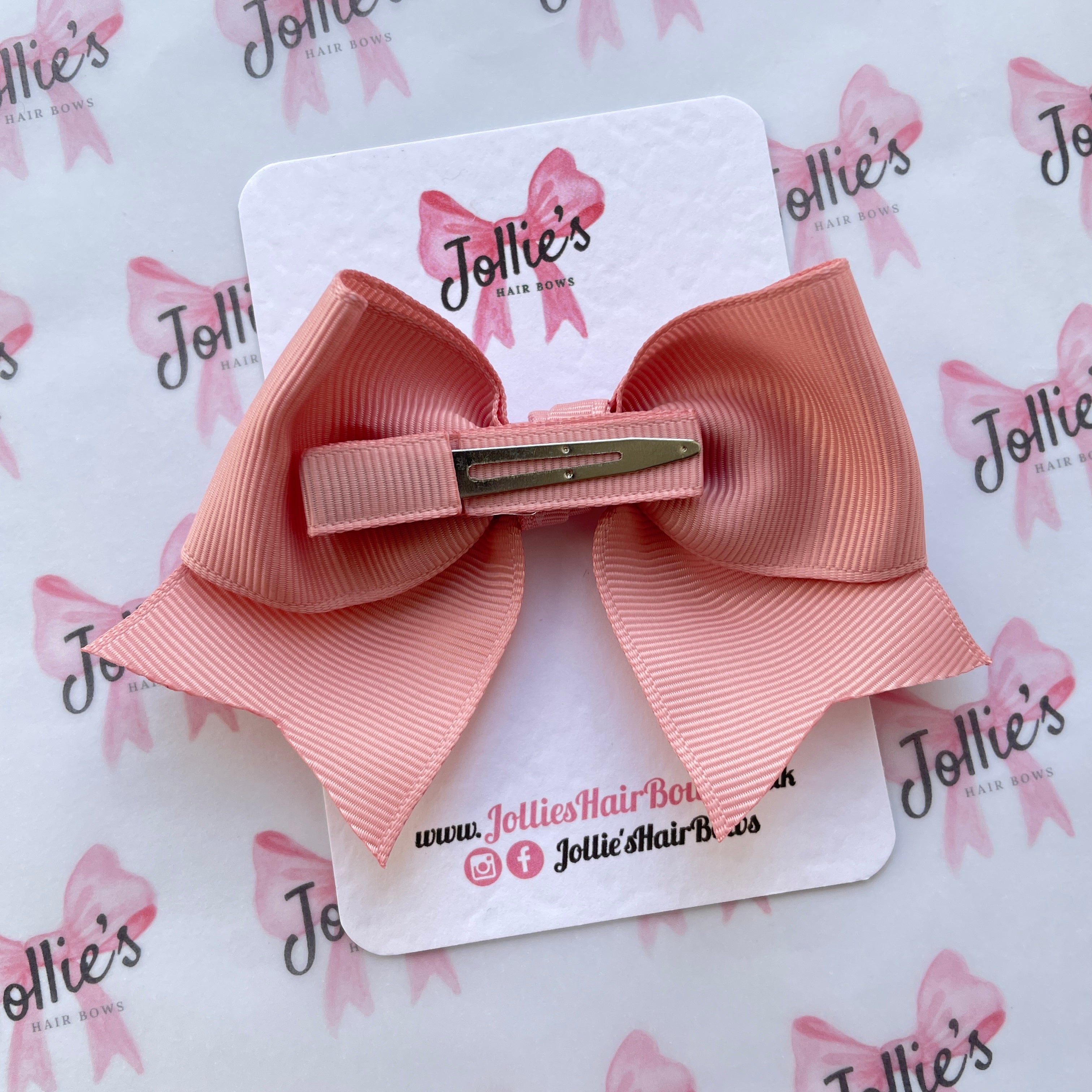 4inch Ribbon Bow with Clip - Sweet Nectar