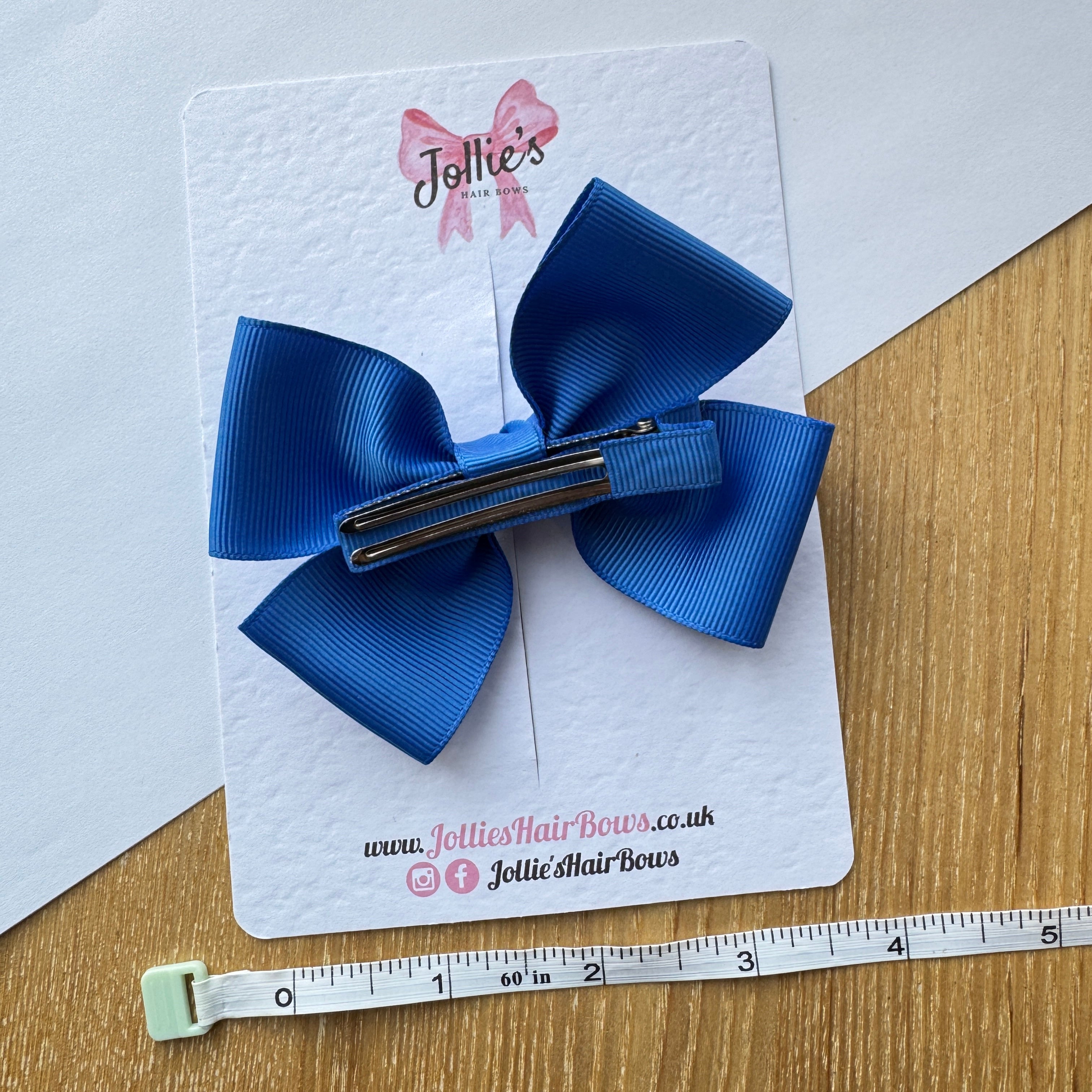 4" Royal Blue Classic Hair Bow – Grosgrain Ribbon with 2.4" Double Sponge Alligator Clip