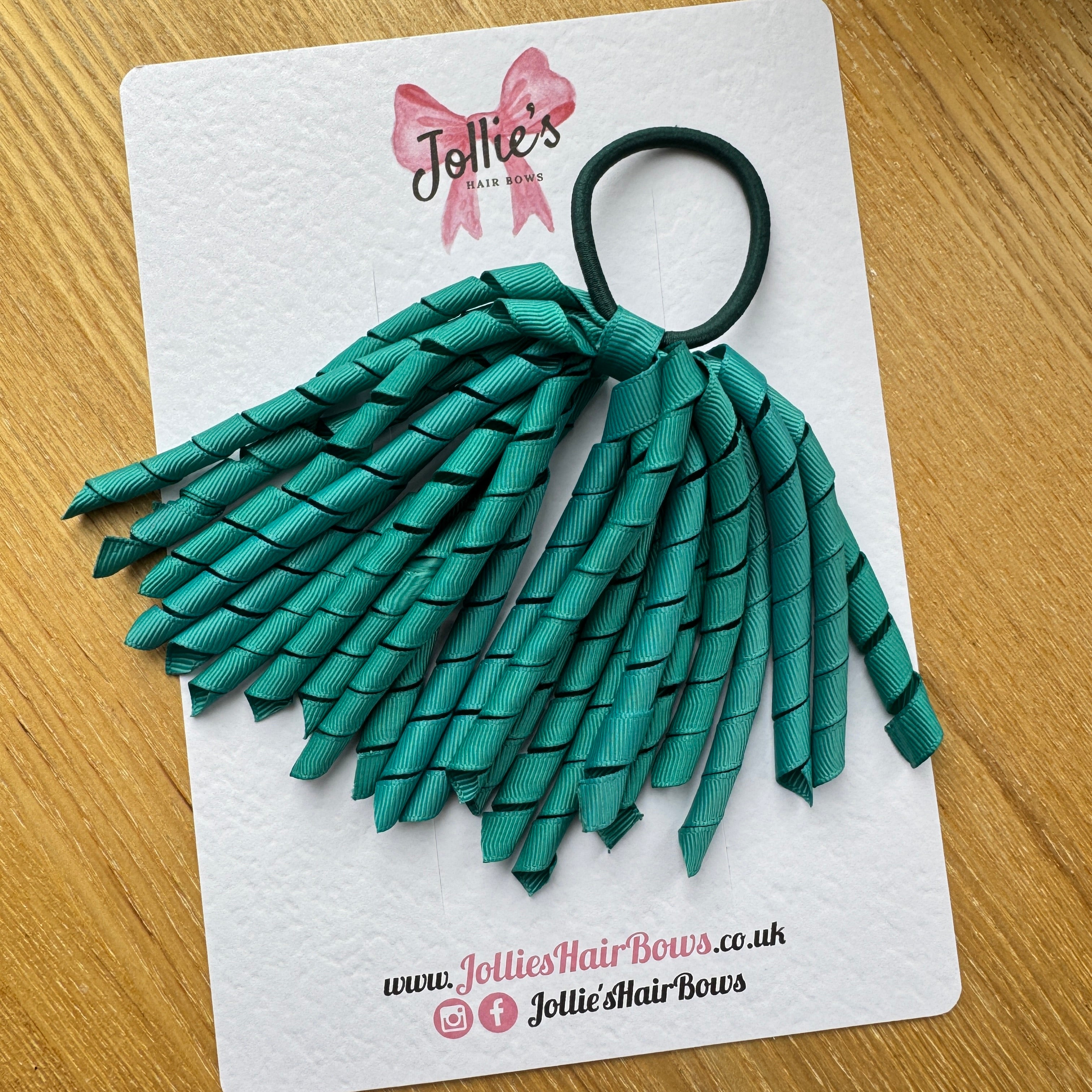 Corker Hair Bobble – Jade Green | School Hair Accessory for Girls, Grosgrain Ribbon, Thick Elastic Bobble