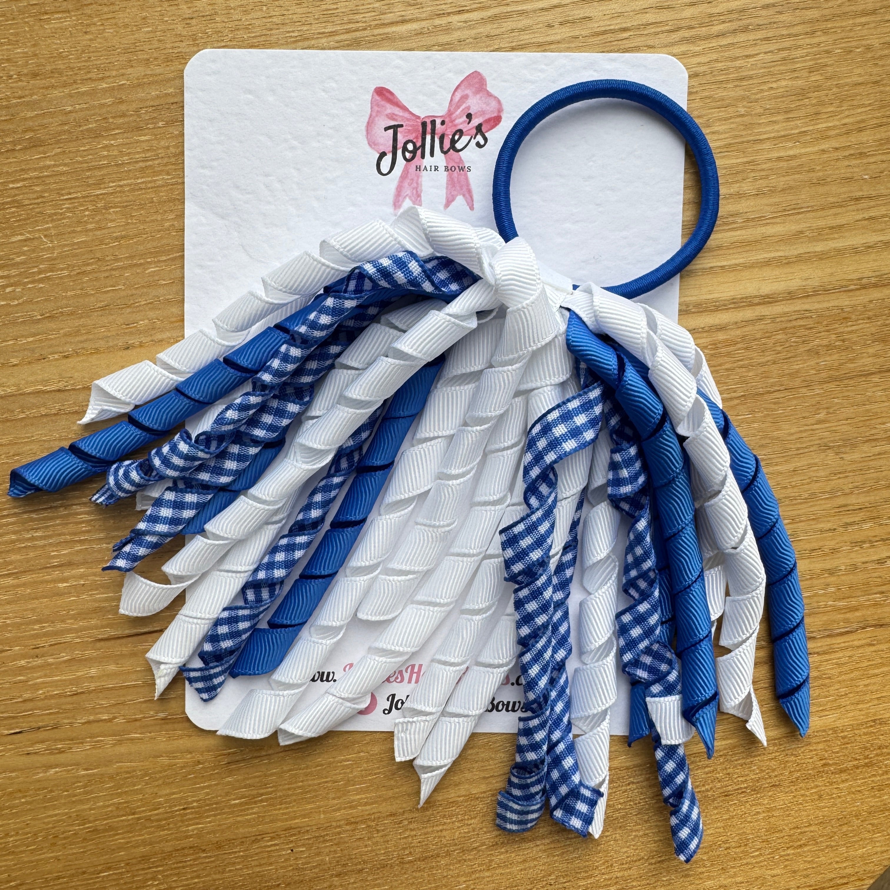 Corker Hair Bobble – Royal Blue Gingham | School Hair Accessory for Girls