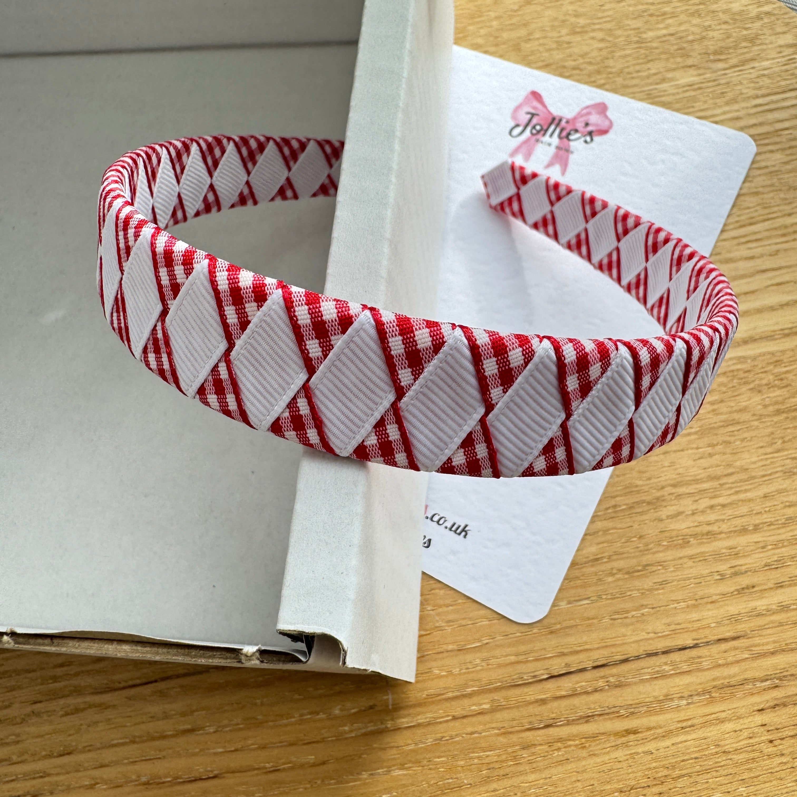 Alice Band – Red & White Gingham