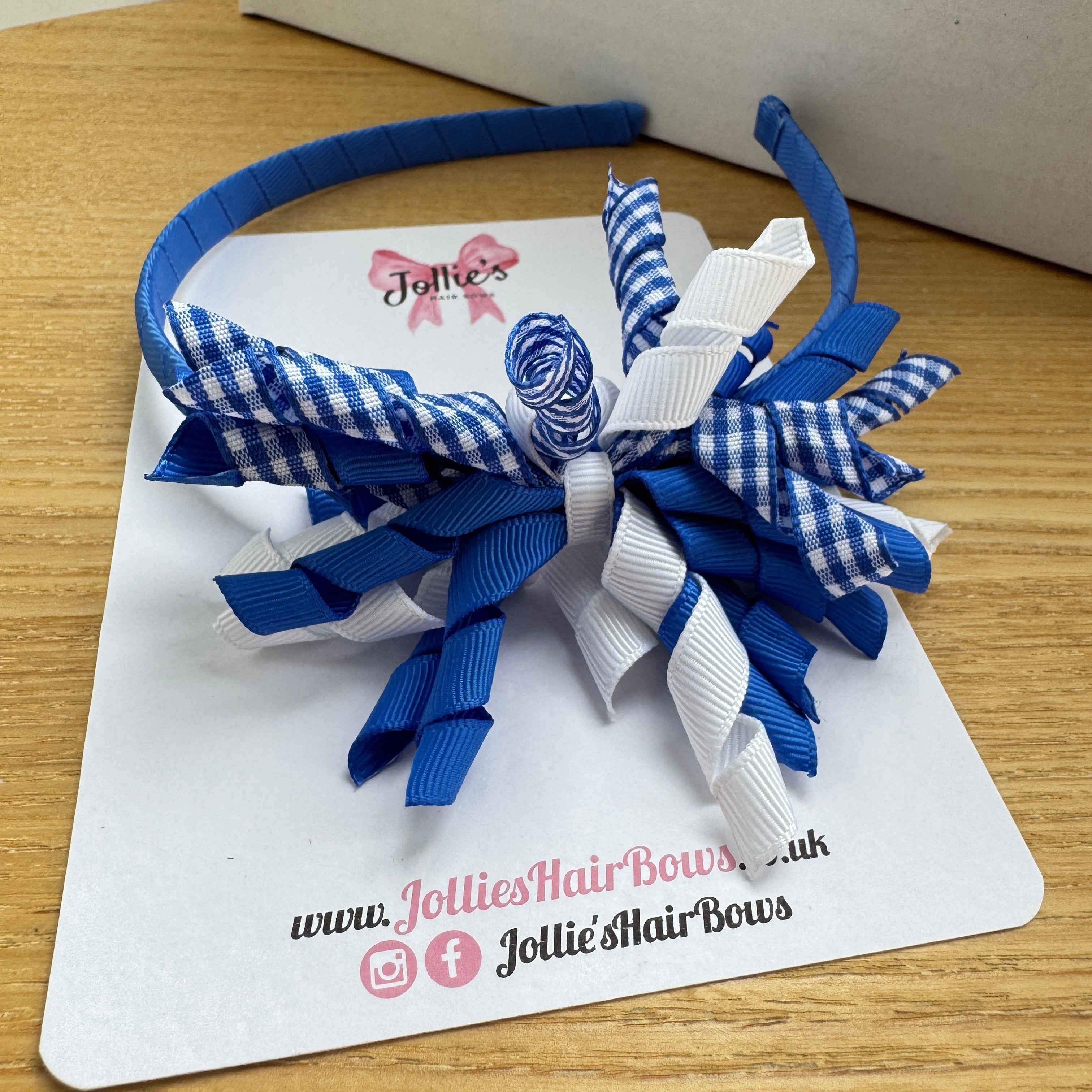 Alice Band – Royal Blue Gingham Corker