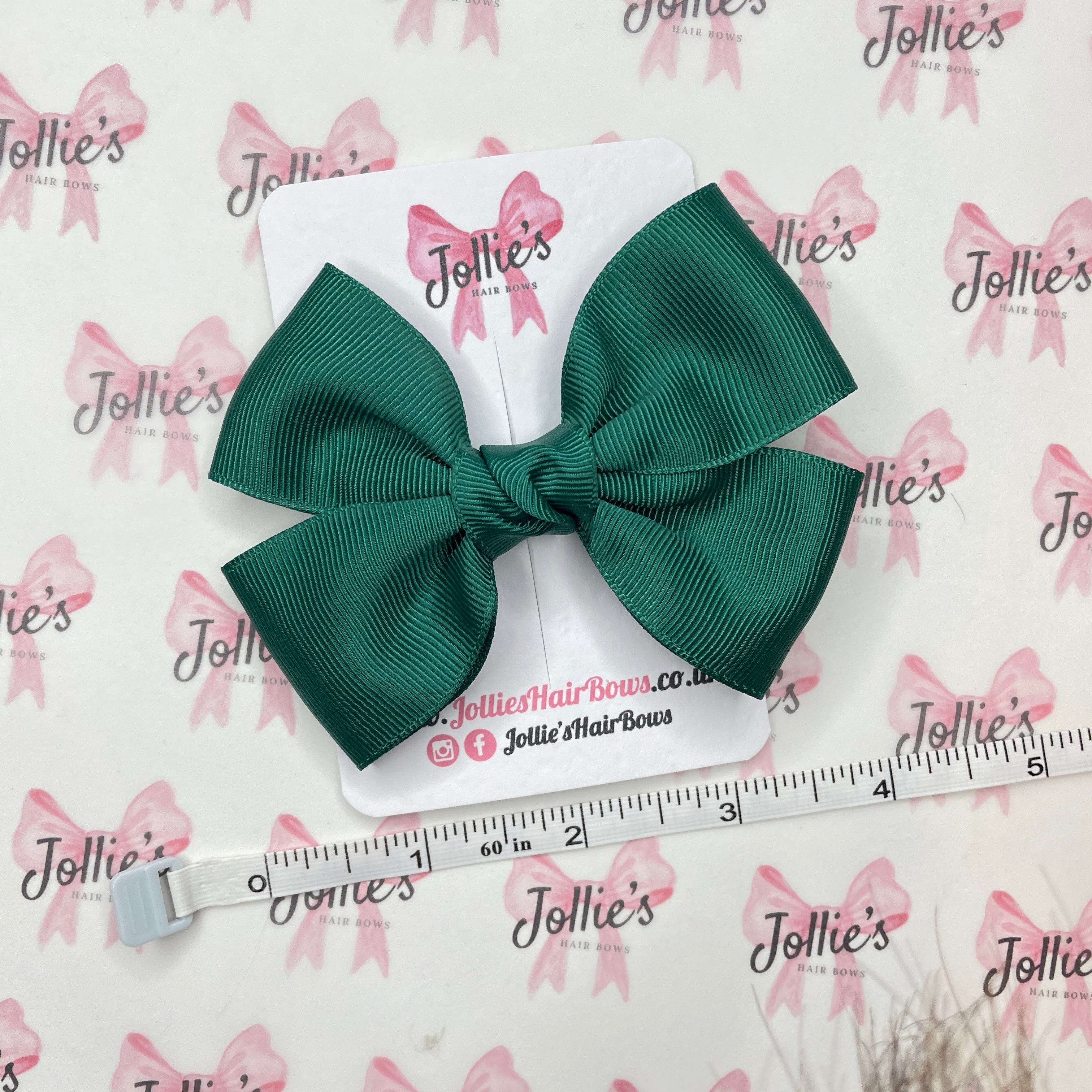 4inch Classic Bow with Clip - Hunter Green