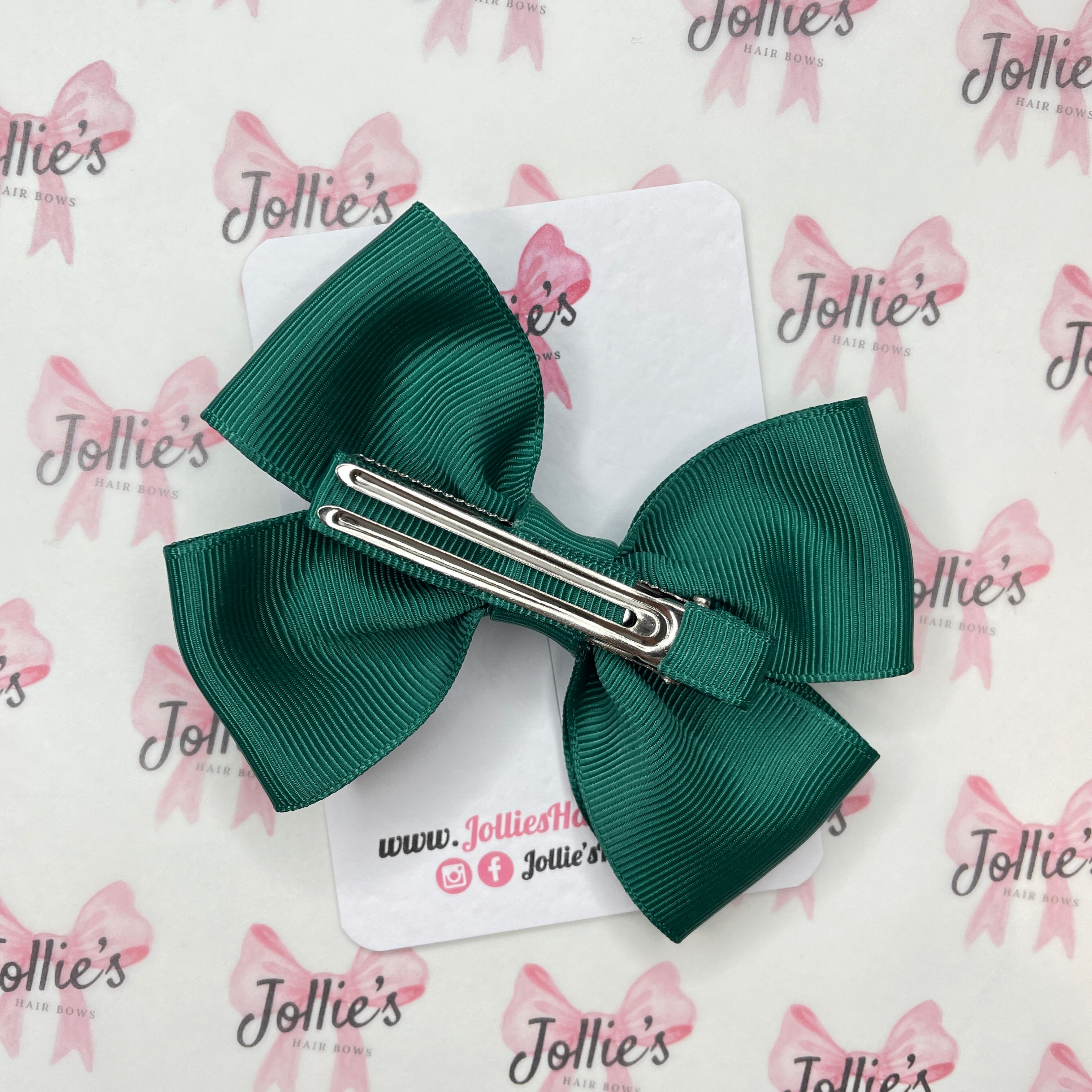 4inch Classic Bow with Clip - Hunter Green