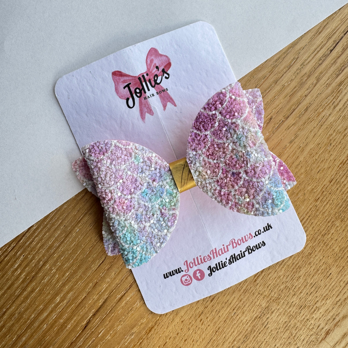 3" Mermaid Chunky Glitter Hair Bow (Single)