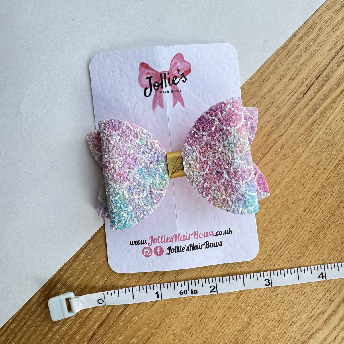 3" Mermaid Chunky Glitter Hair Bow (Single)