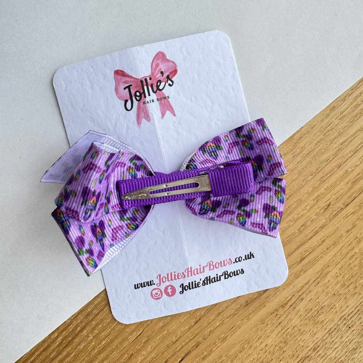 3.5" Purple Little Skeleton Halloween Hair Bow with Clip (Single) – Grosgrain Ribbon