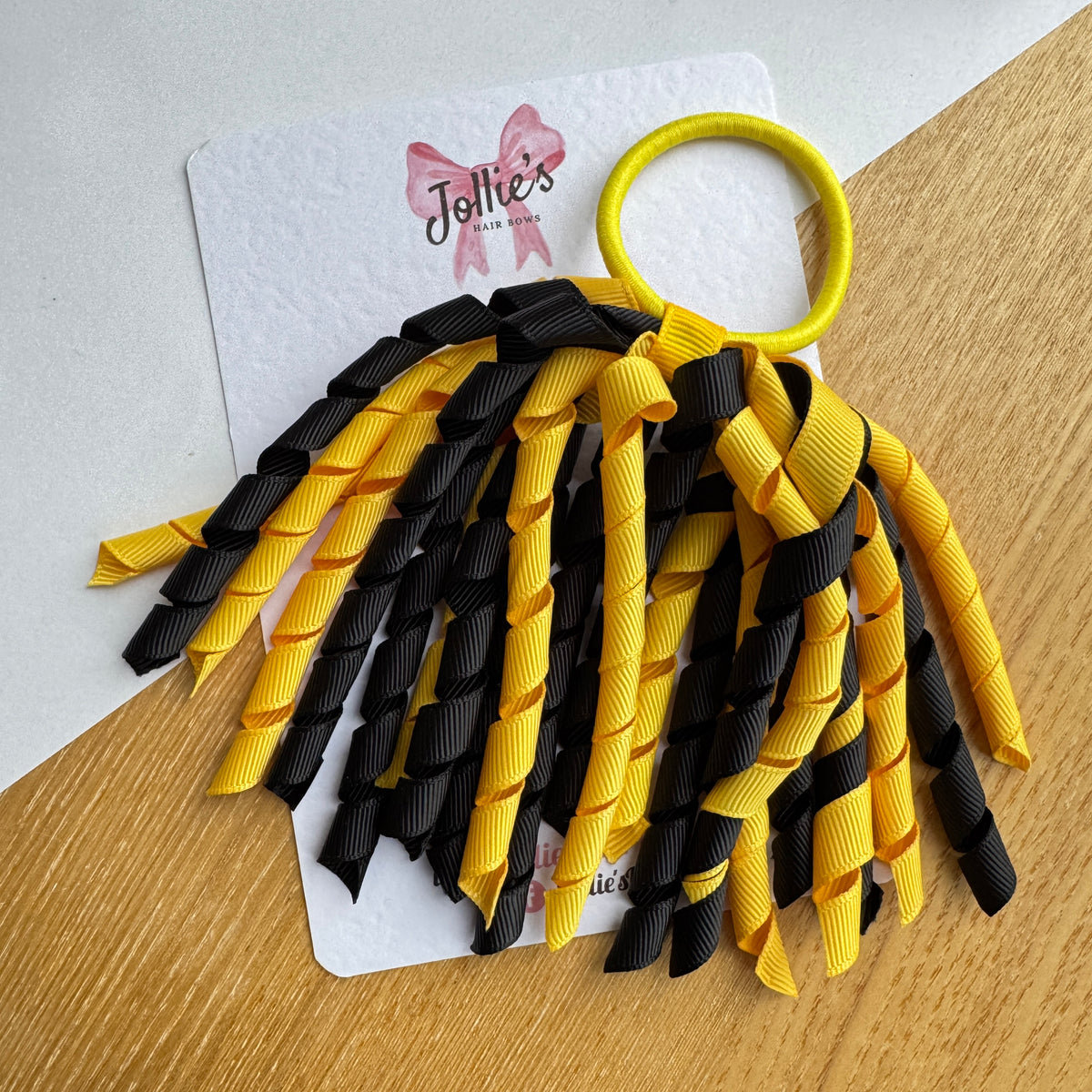 Corker Hair Bobble – Black & Yellow Gold | School Hair Accessory