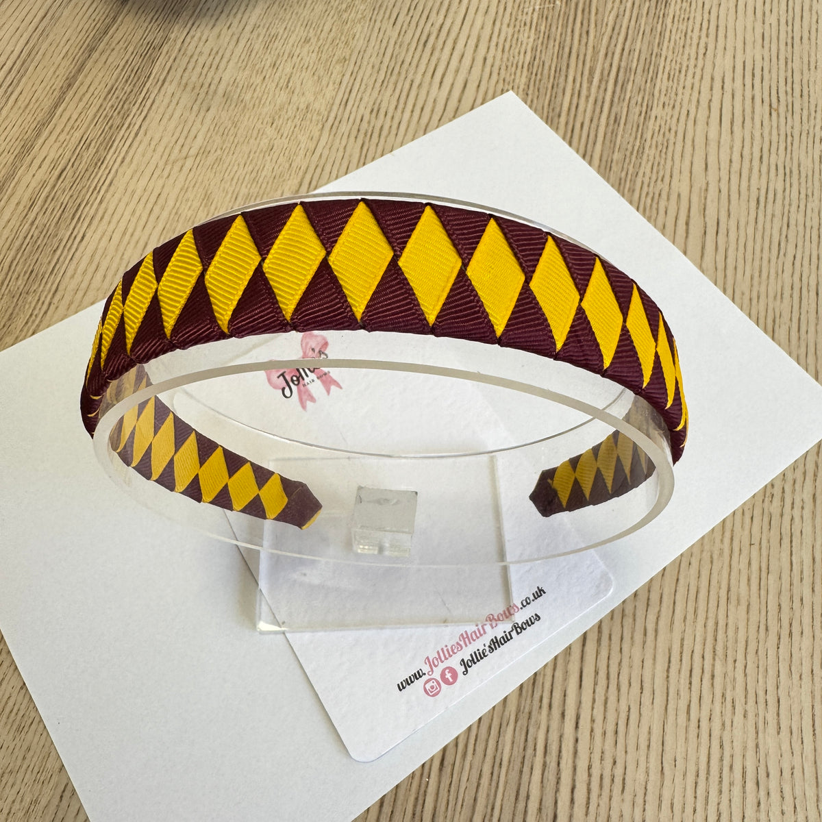 Alice Band – Yellow Gold & Burgundy