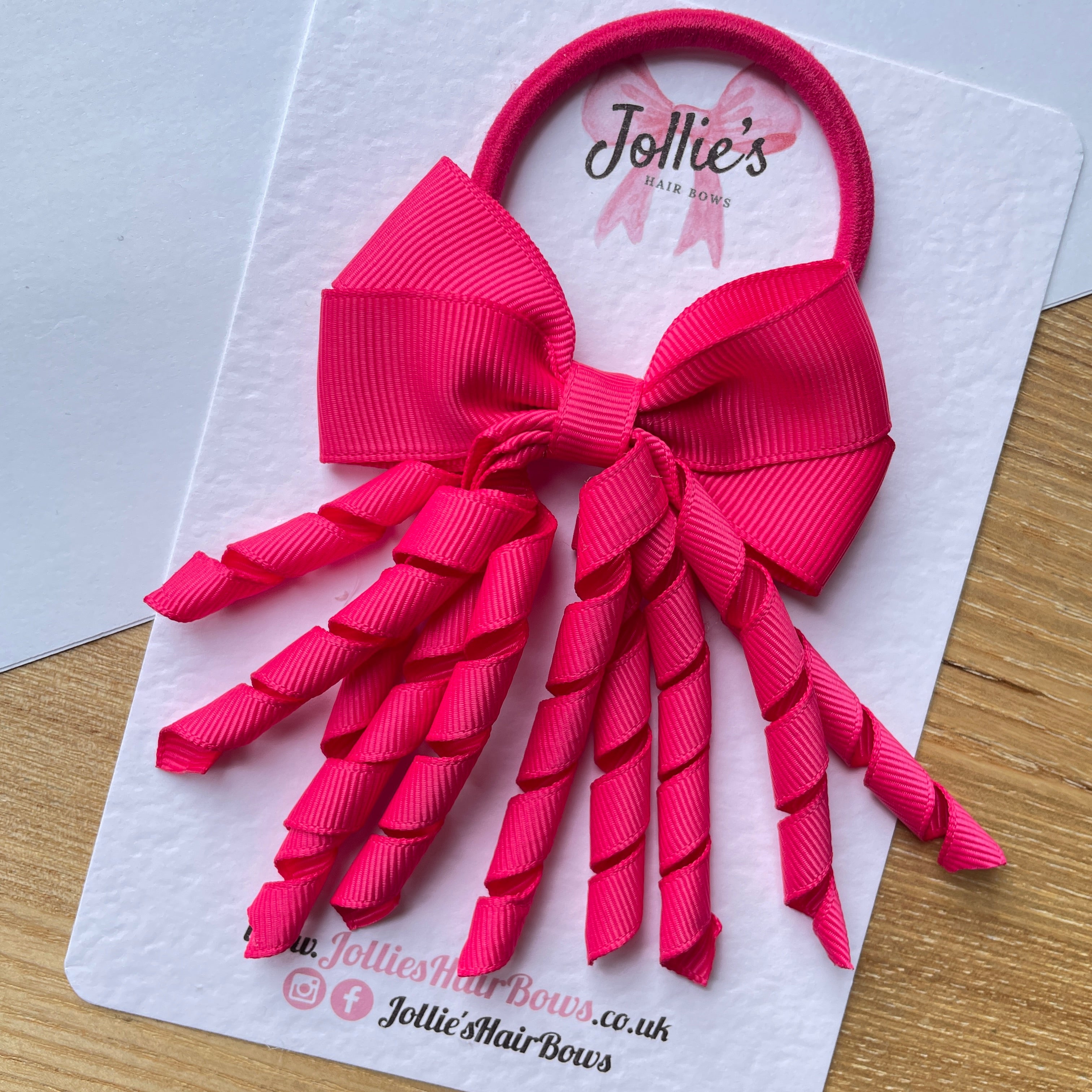 3inch Corker Bow with Bobble - Shocking Pink