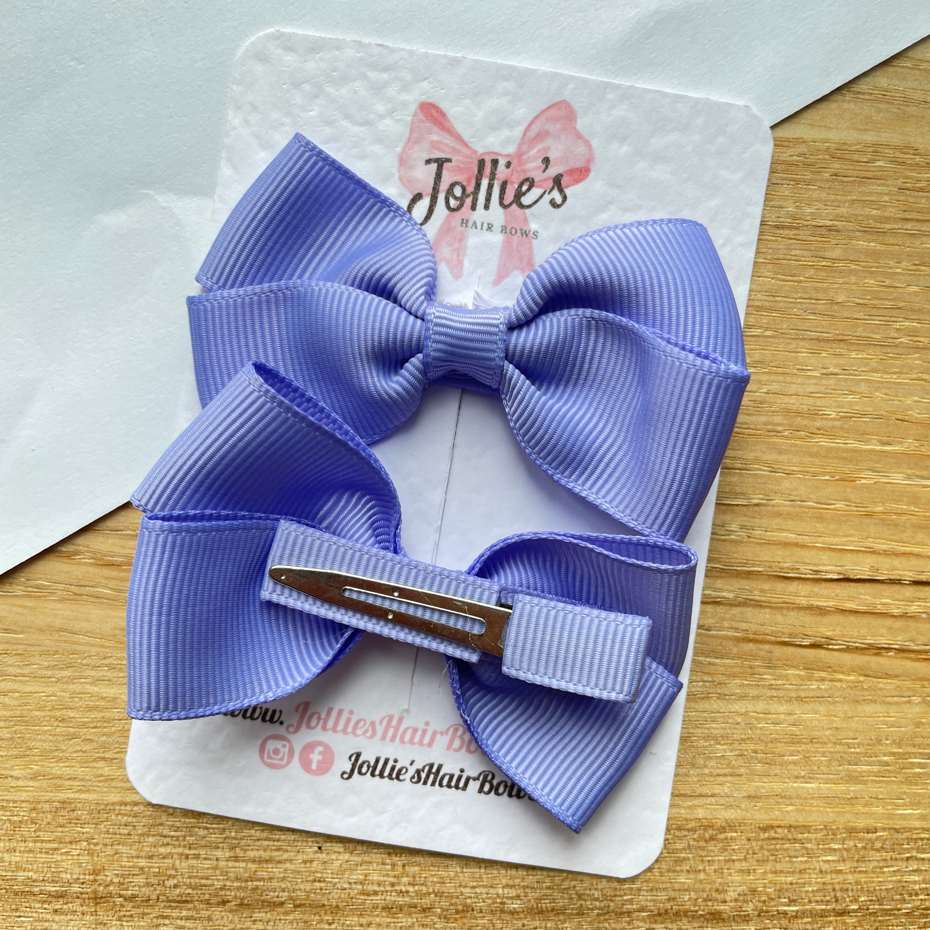 2.75inch Bow with Clip (pair) - Iris