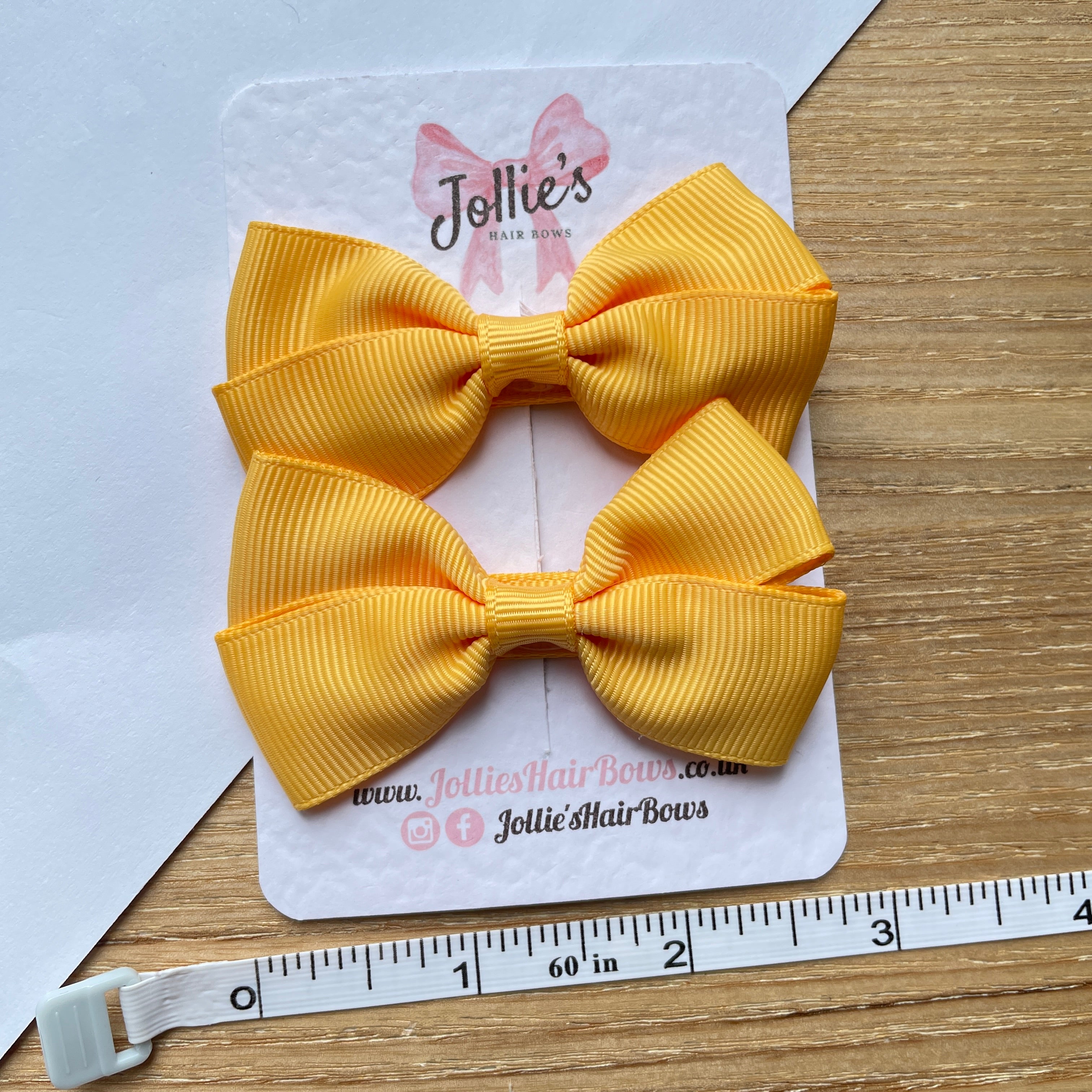 2.75inch Bow with Clip (pair) - Yellow Gold