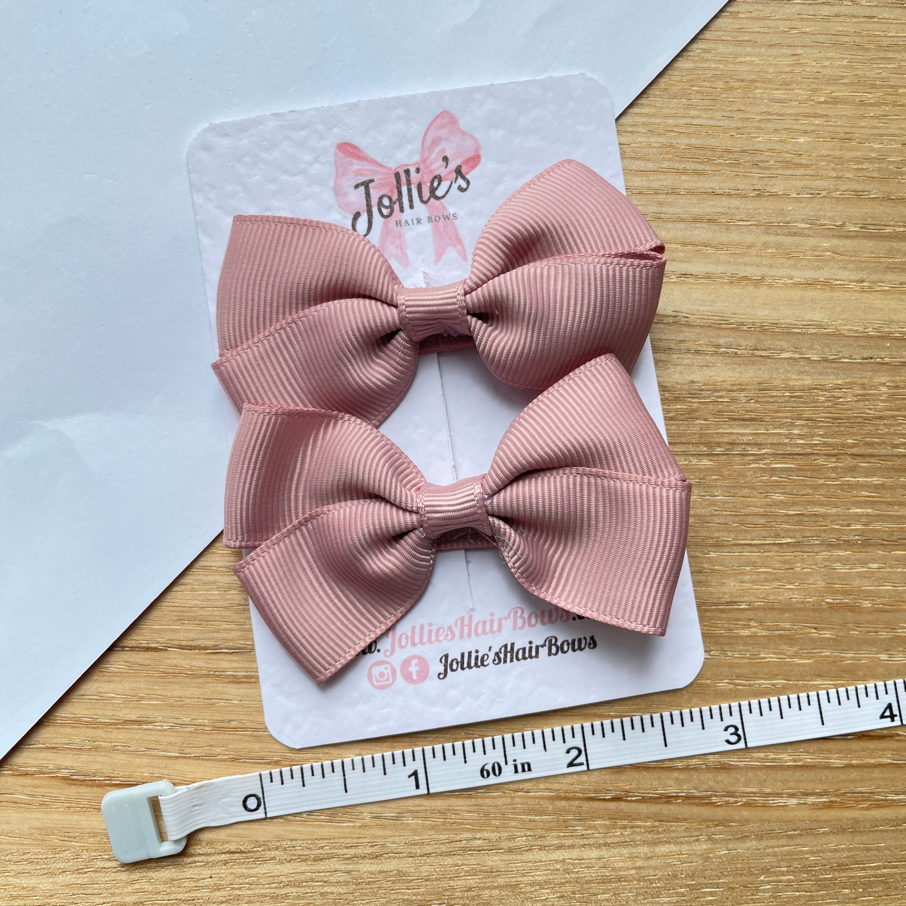 2.75inch Bow with Clip (pair) - Quartz