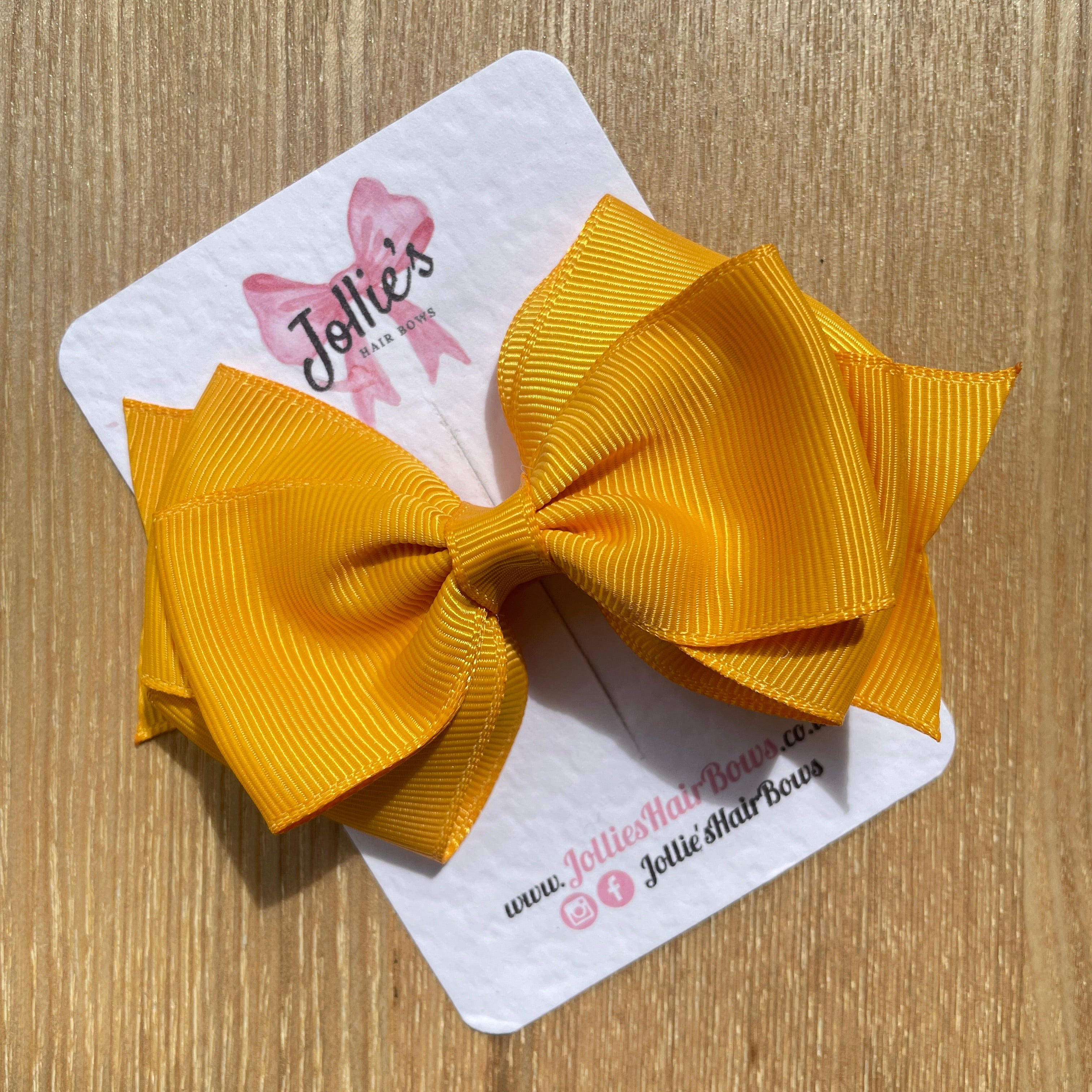 4inch Triple Layers Bow with Clip - Dandelion