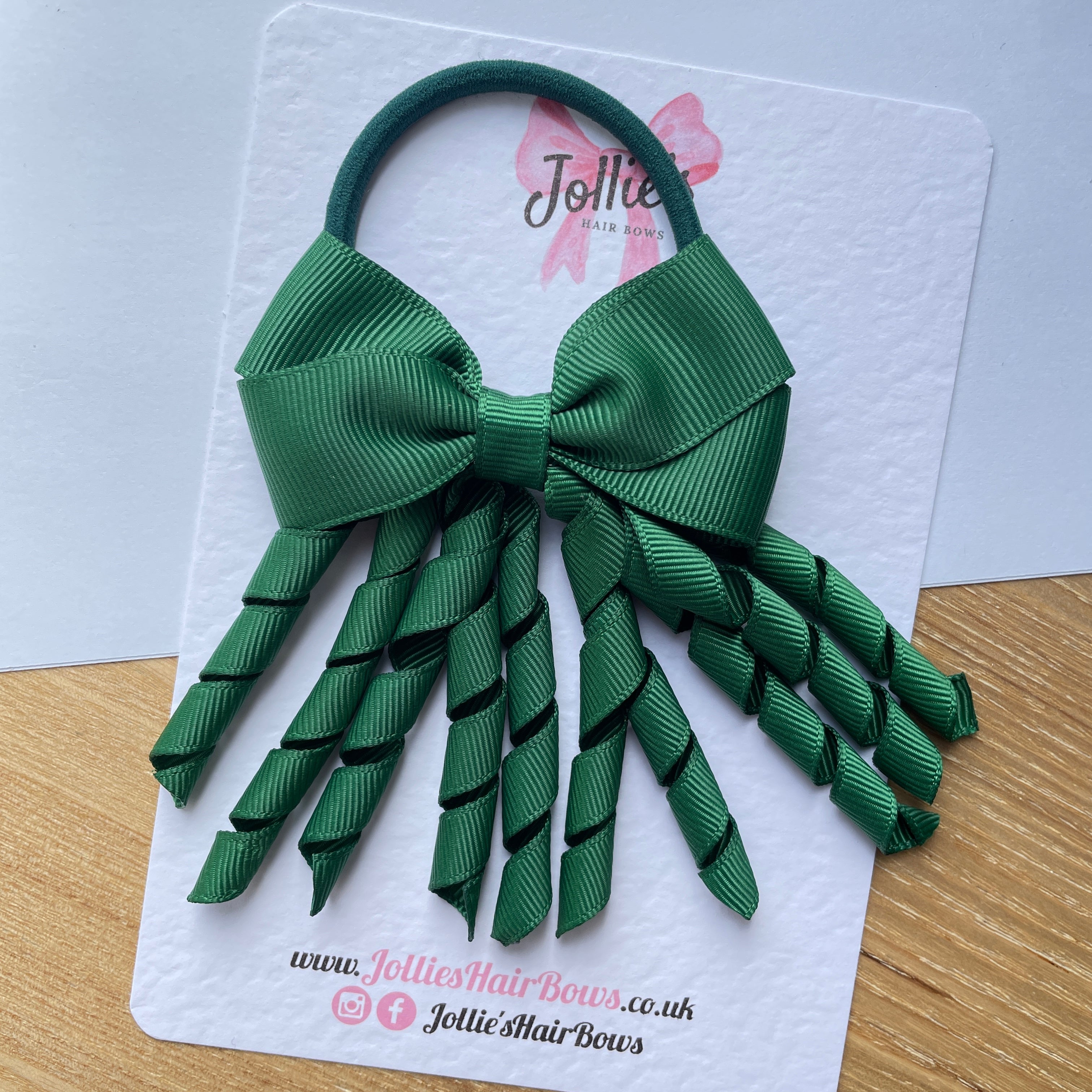 3inch Corker Bow with Bobble - Forest Green