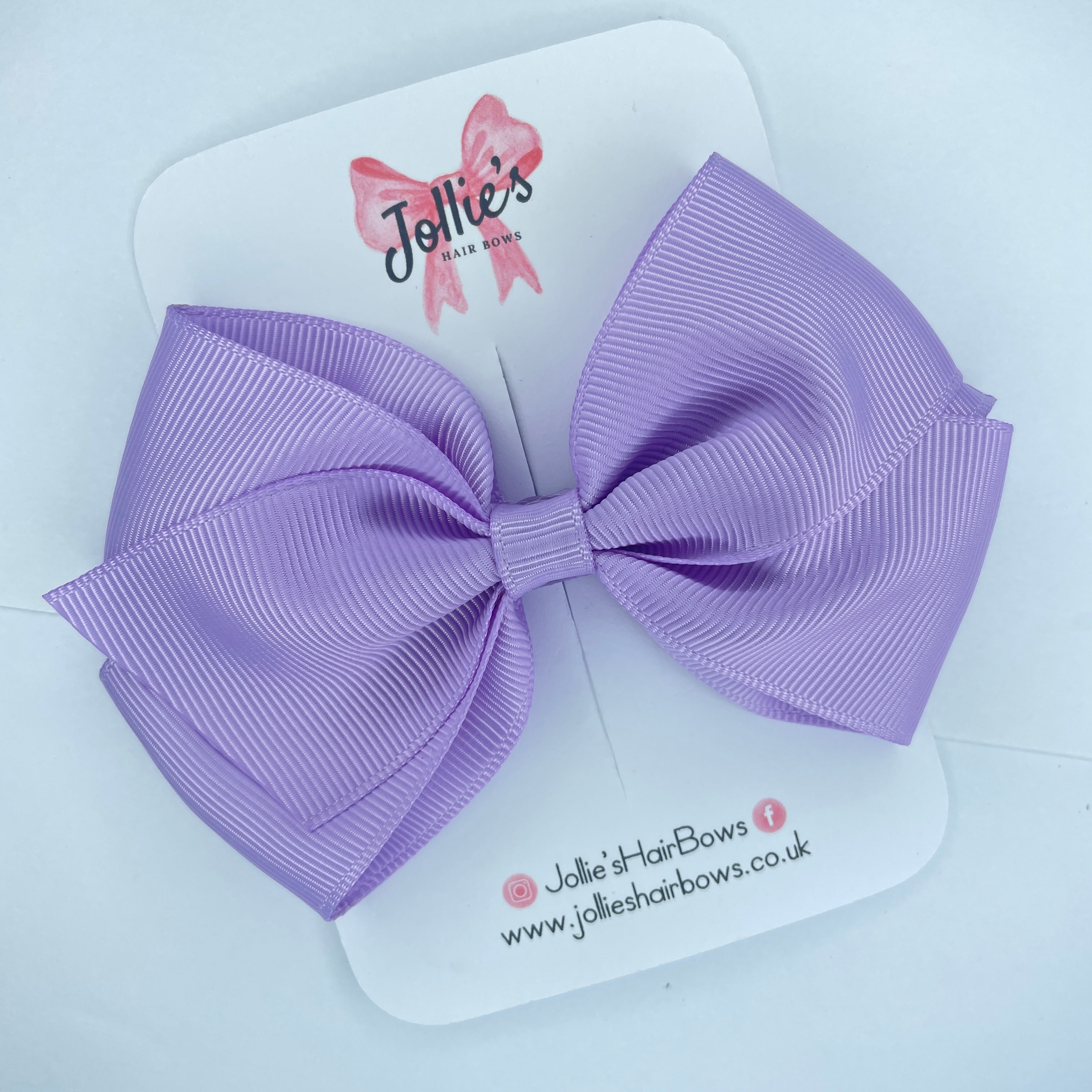 4inch Bow with Clip - Light Orchid