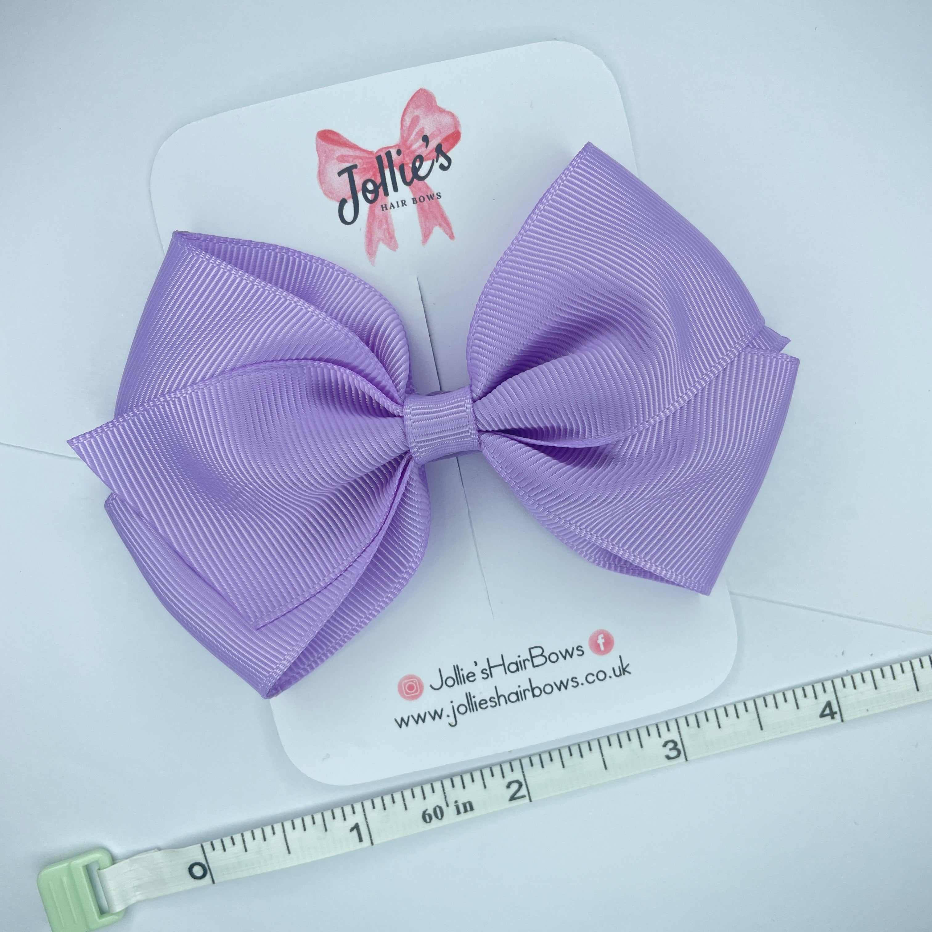 4inch Bow with Clip - Light Orchid