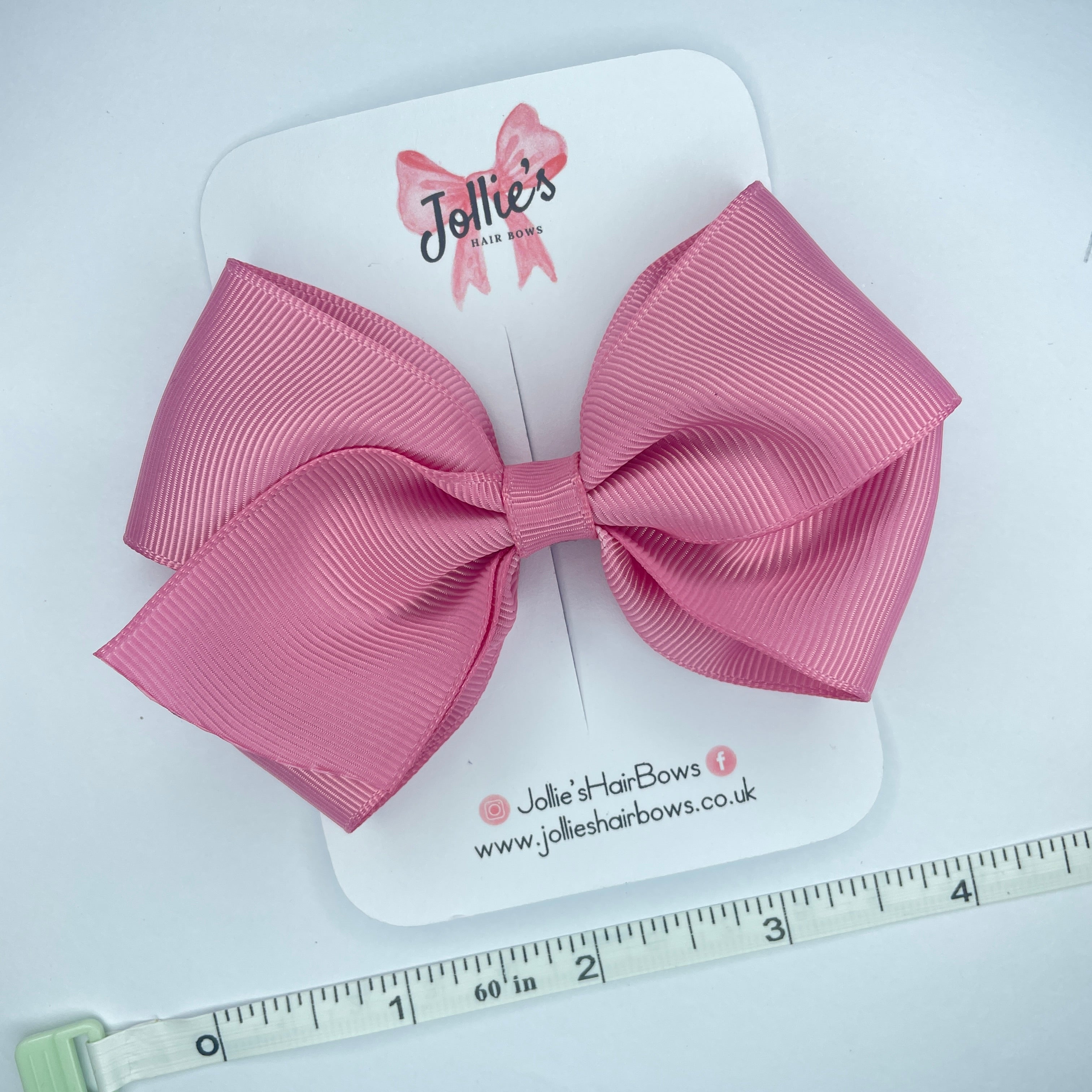 4inch Bow with Clip - Wild Rose