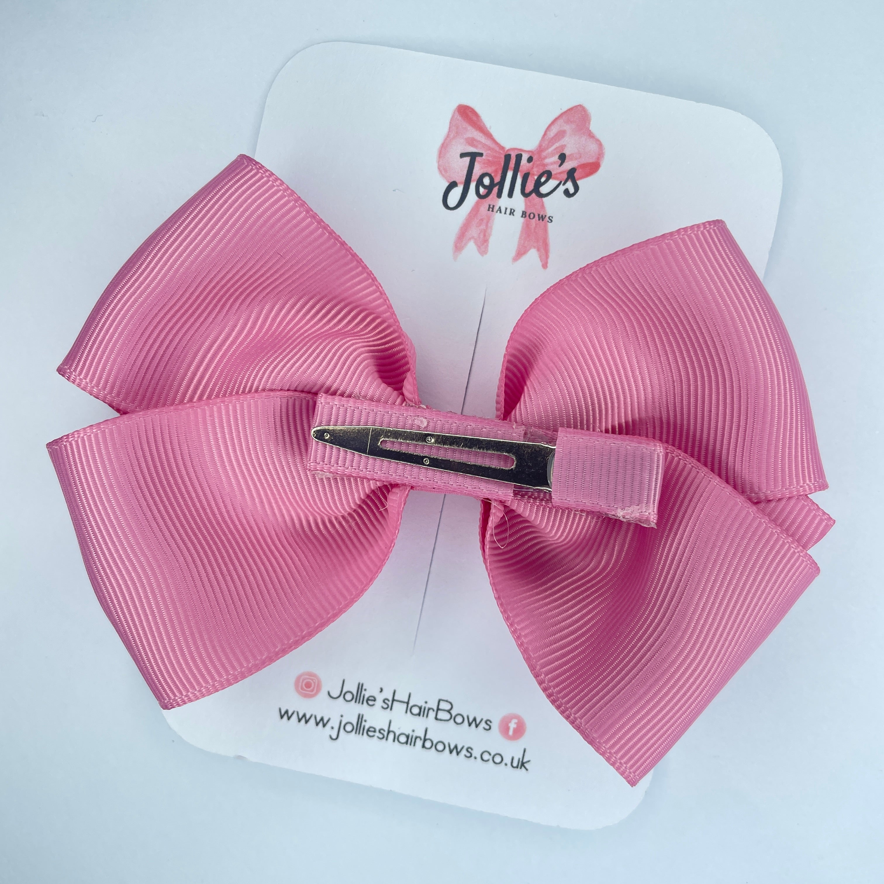 4inch Bow with Clip - Wild Rose