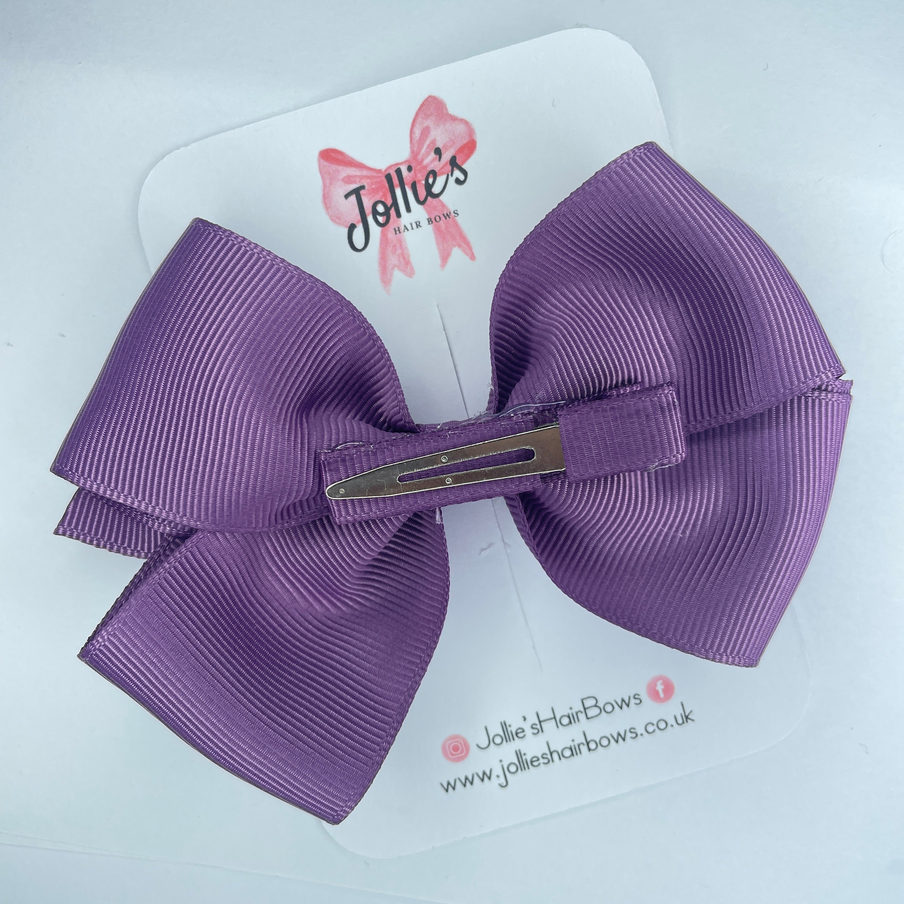 4inch Bow with Clip - Amethyst