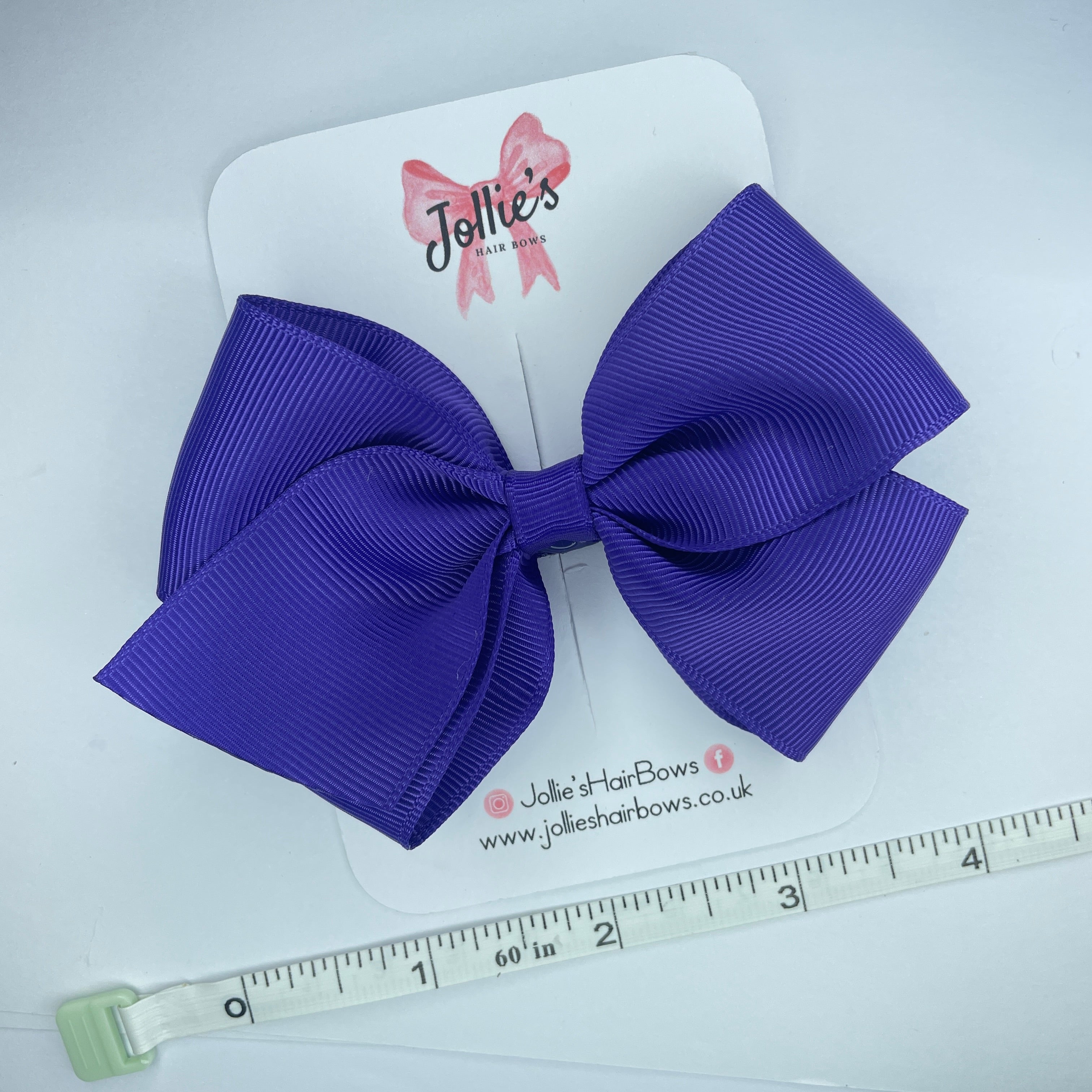 4inch Bow with Clip - Regal Purple