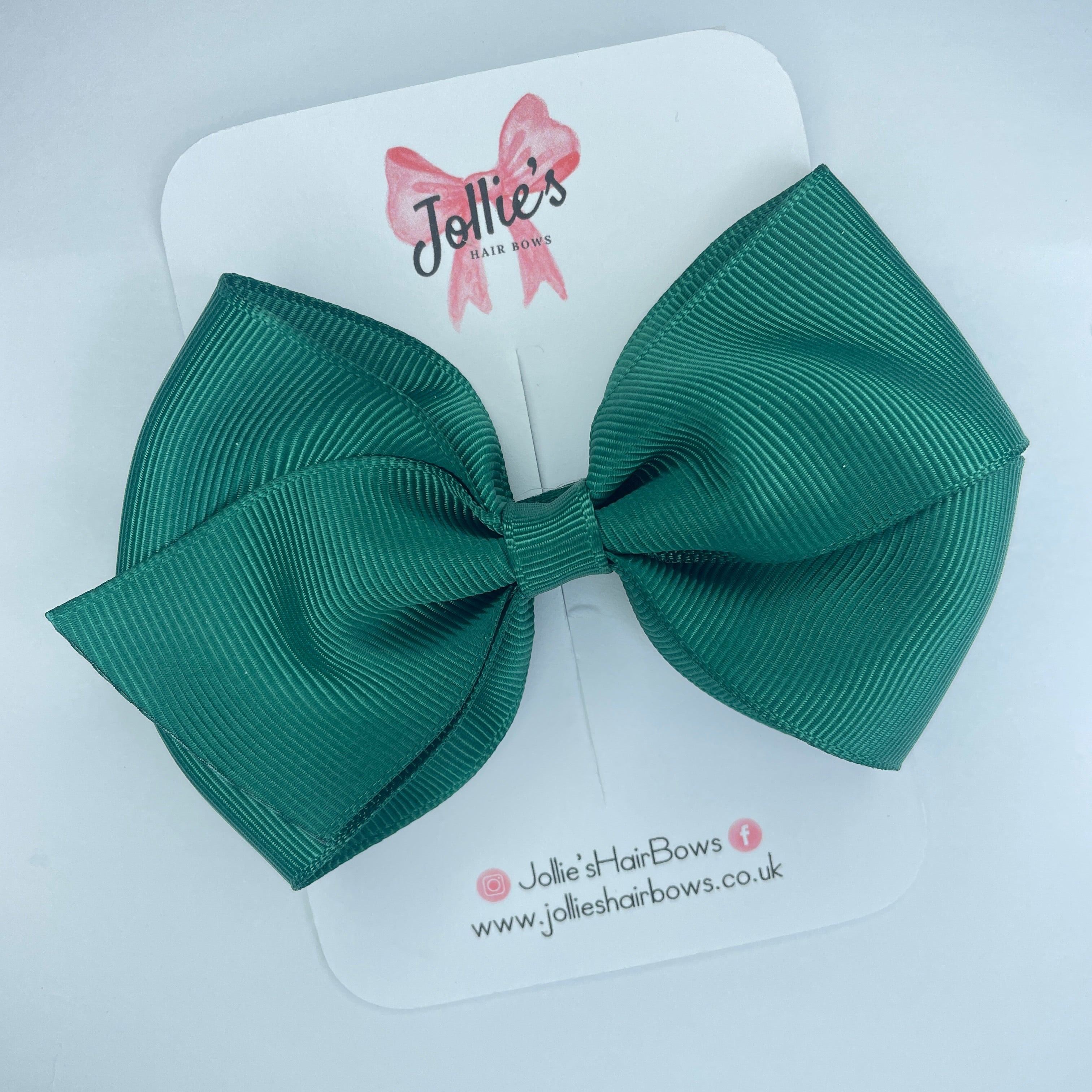 4inch Bow with Clip - Hunter Green