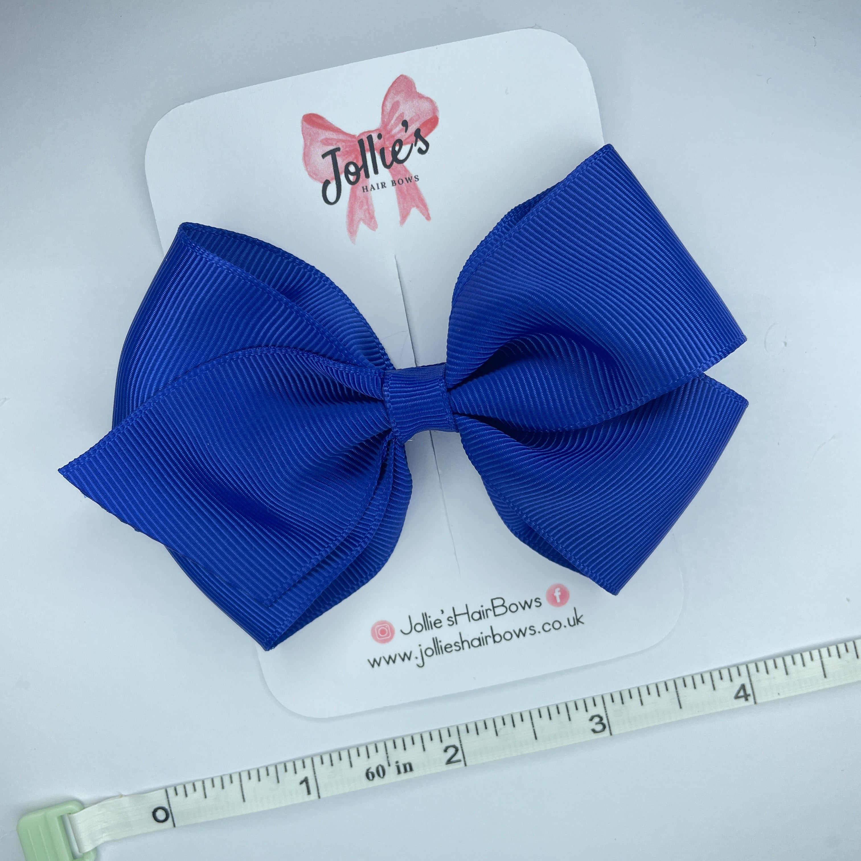 4inch Bow with Clip - Cobalt