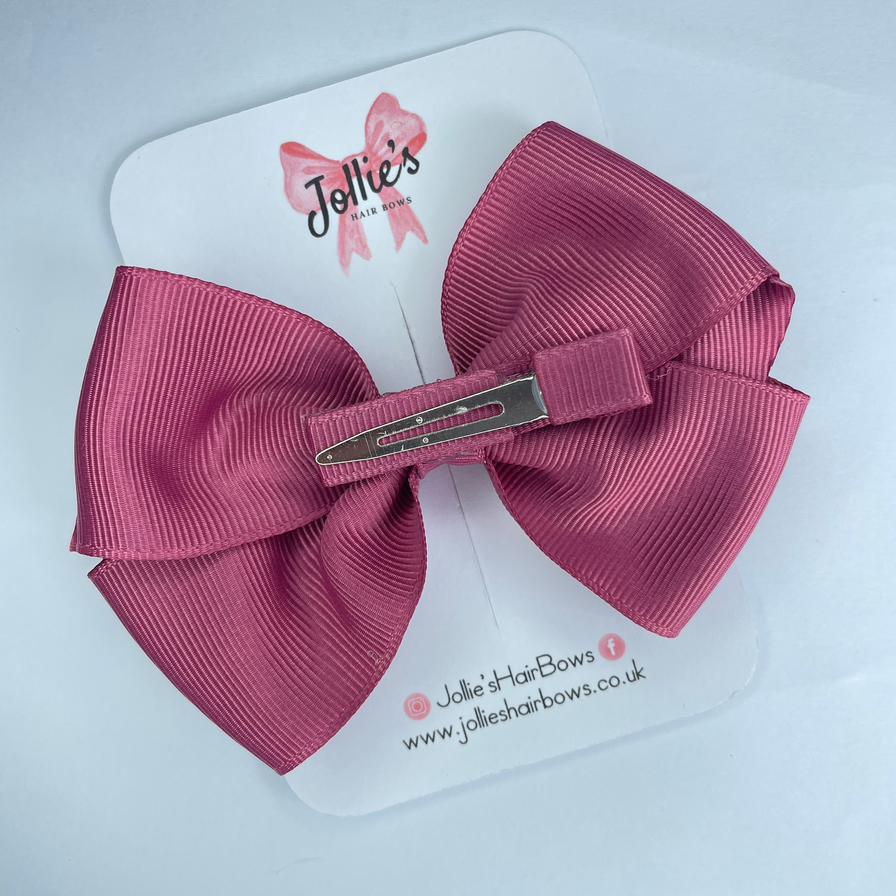 4inch Bow with Clip - Victorian Rose