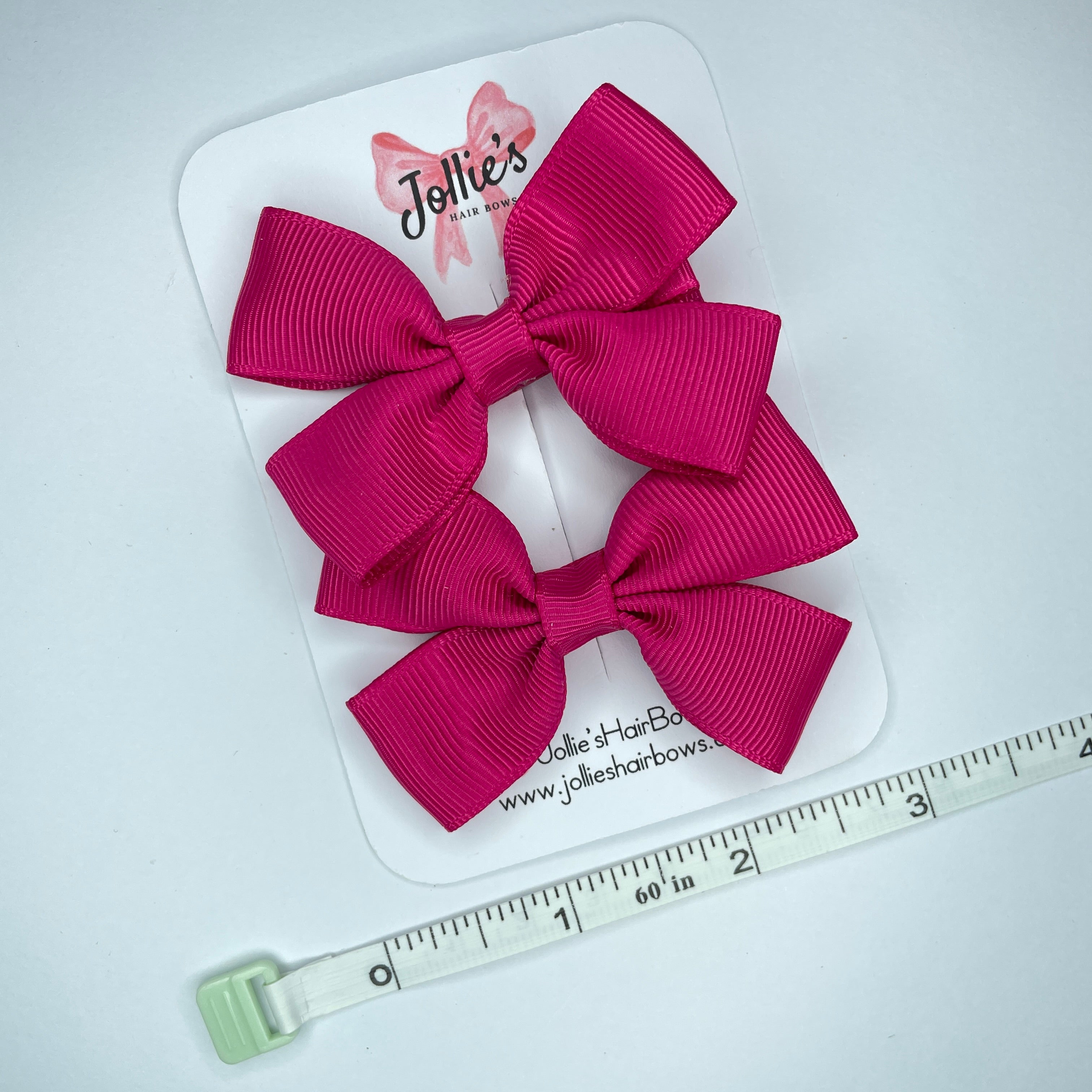 2.5inch Classic Bow with Clip (pair) - Azalea