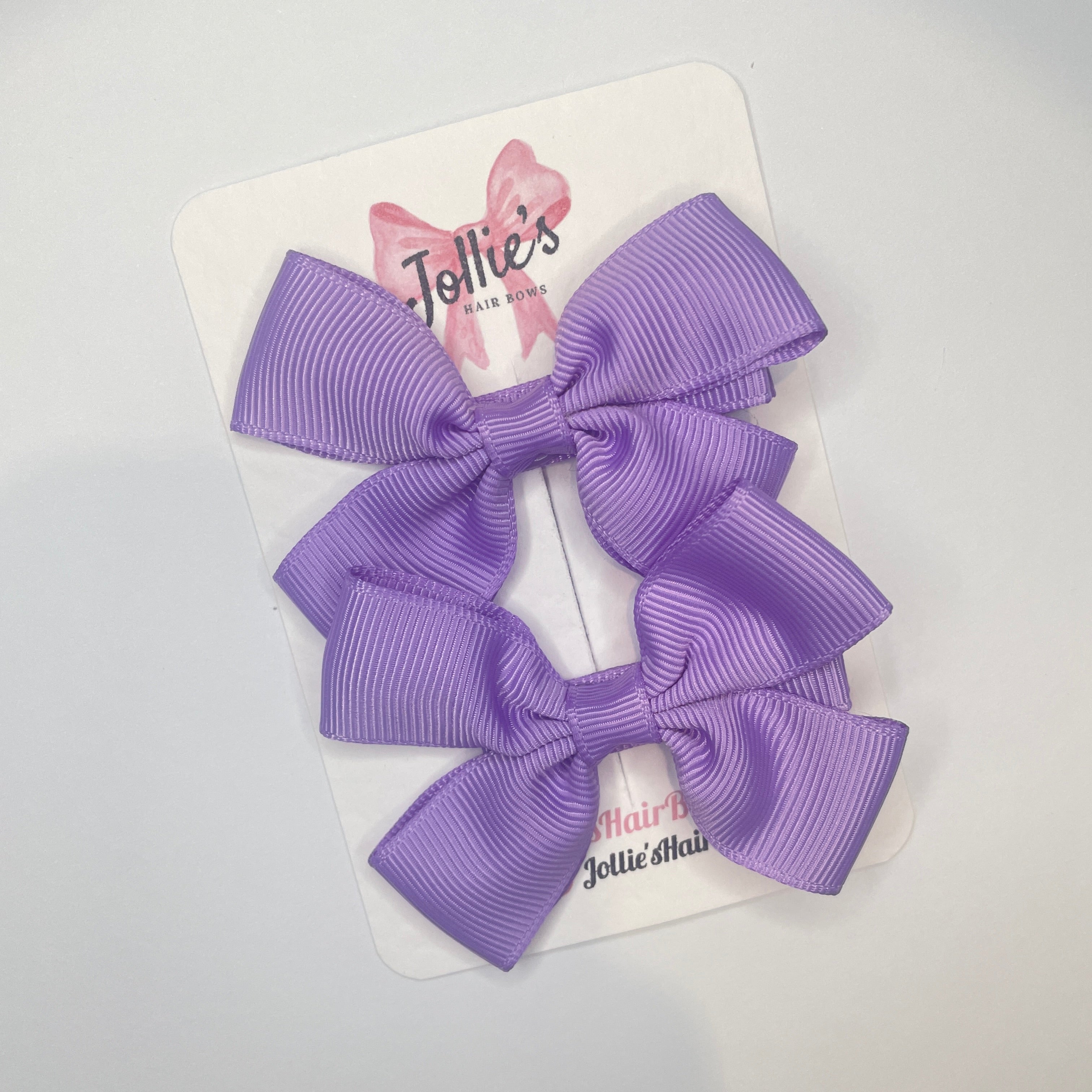 2.5inch Classic Bow with Clip (pair) - Hyacinth