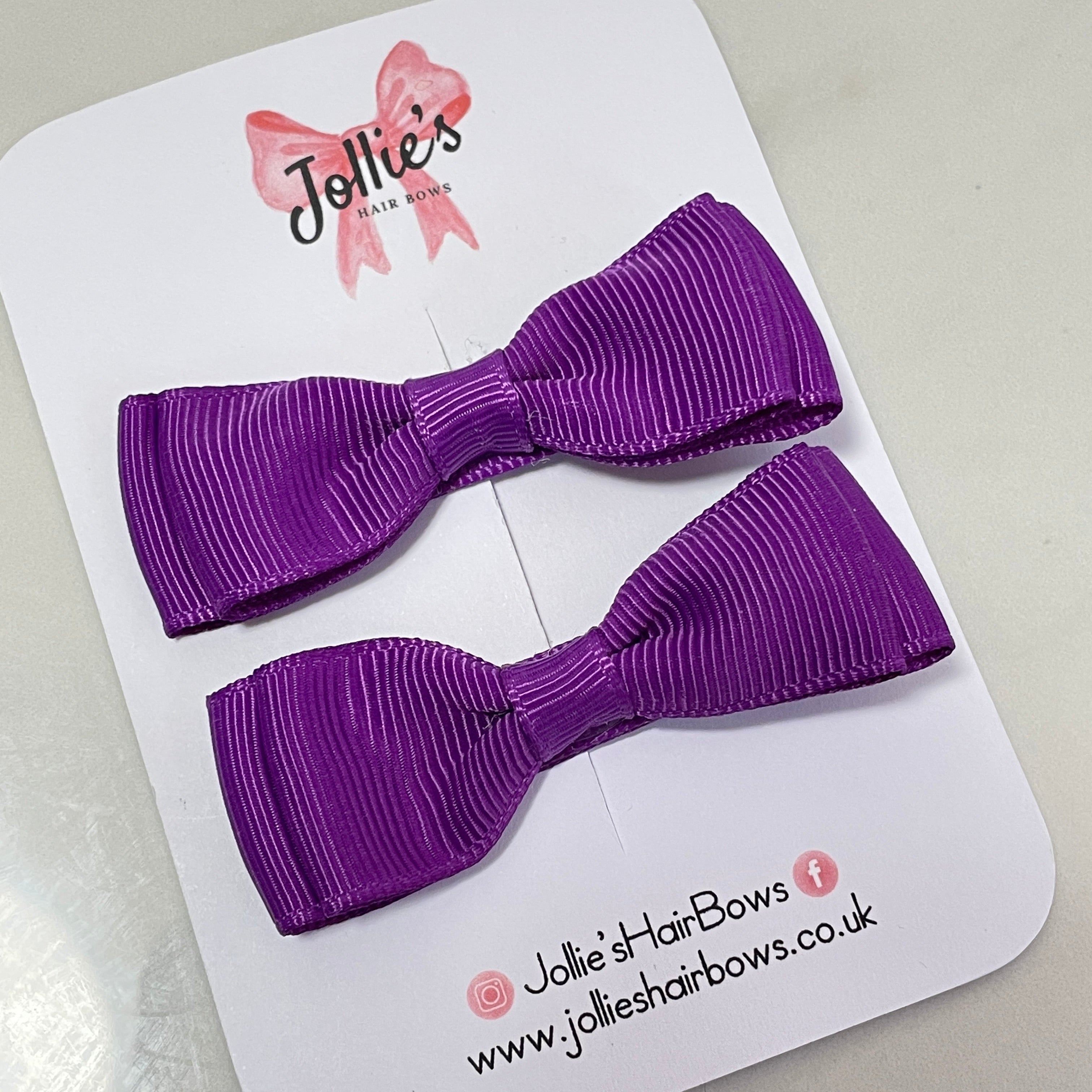 2inch Bow with Clip (pair) - Ultra Violet