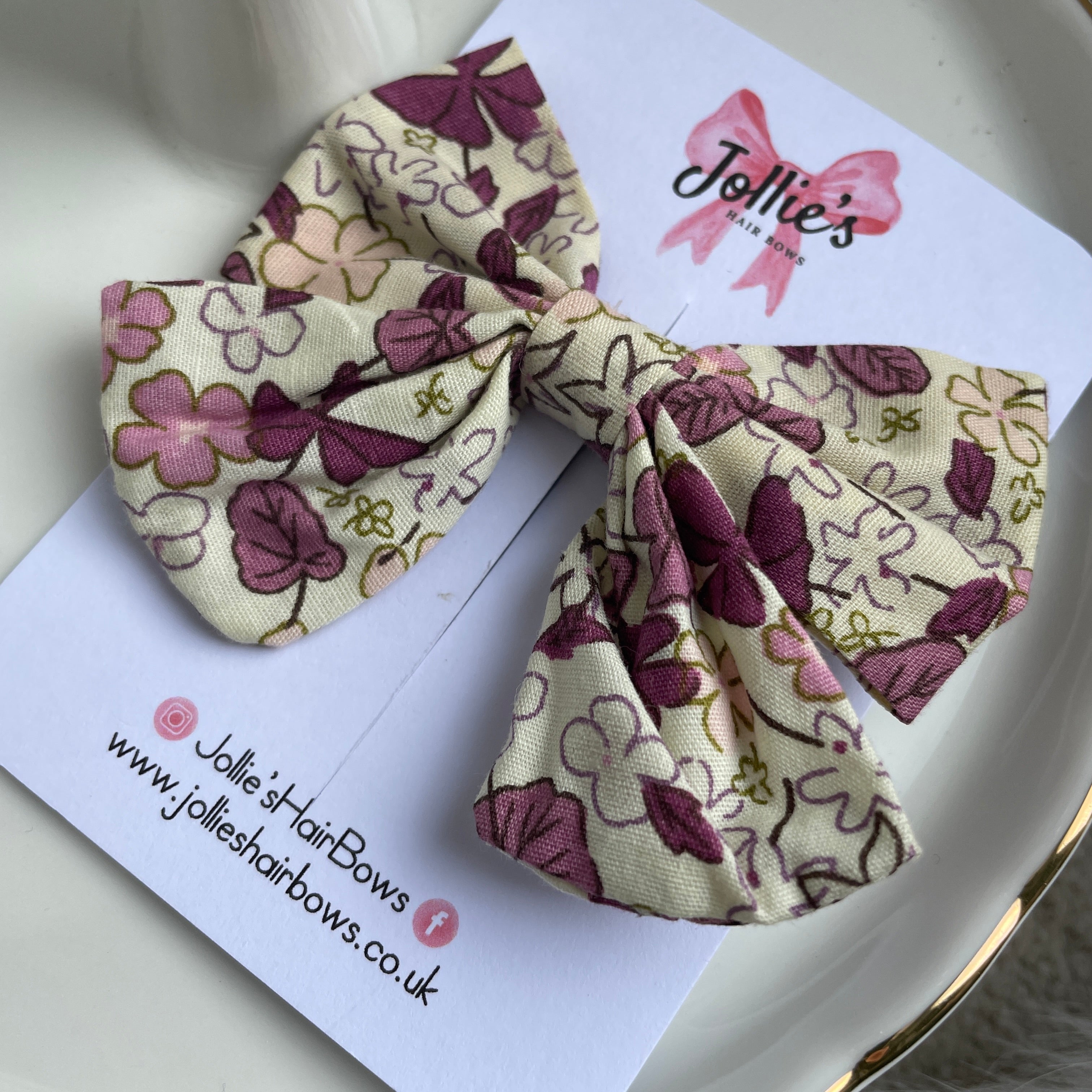 3inch Fabric Bow Clip