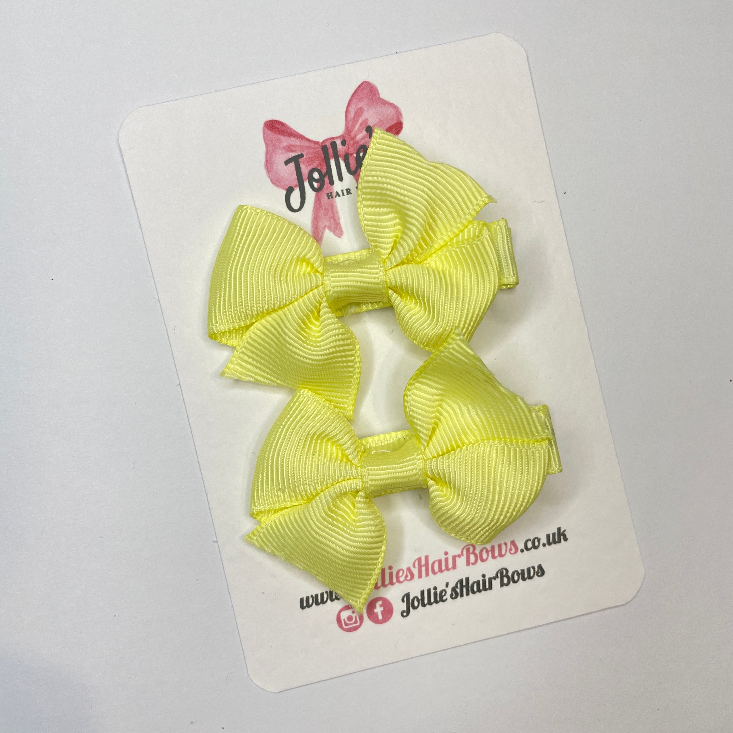 2inch Bow with Clip (pair) - Baby Maize