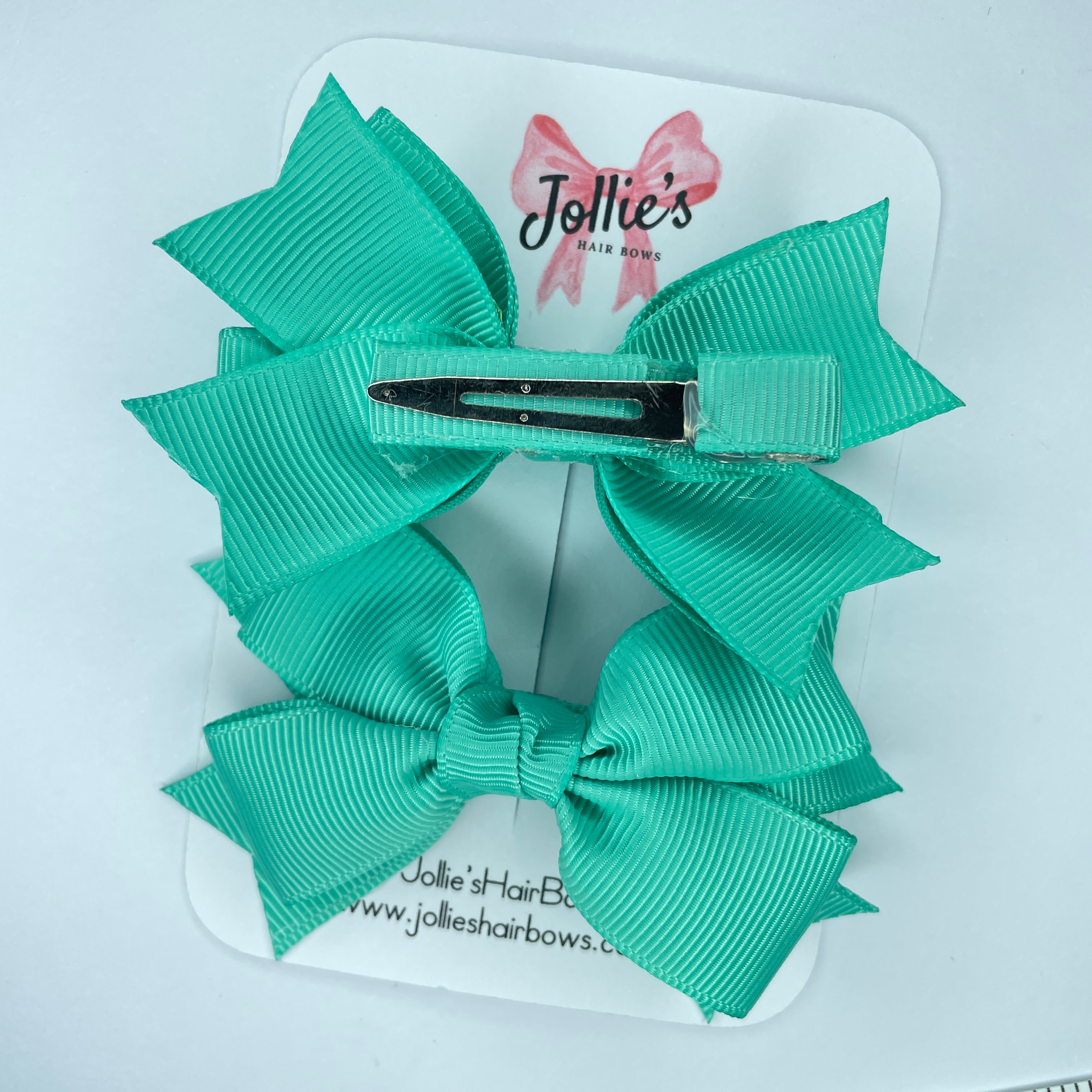 3inch Bow with Clip (pair) - Tropic