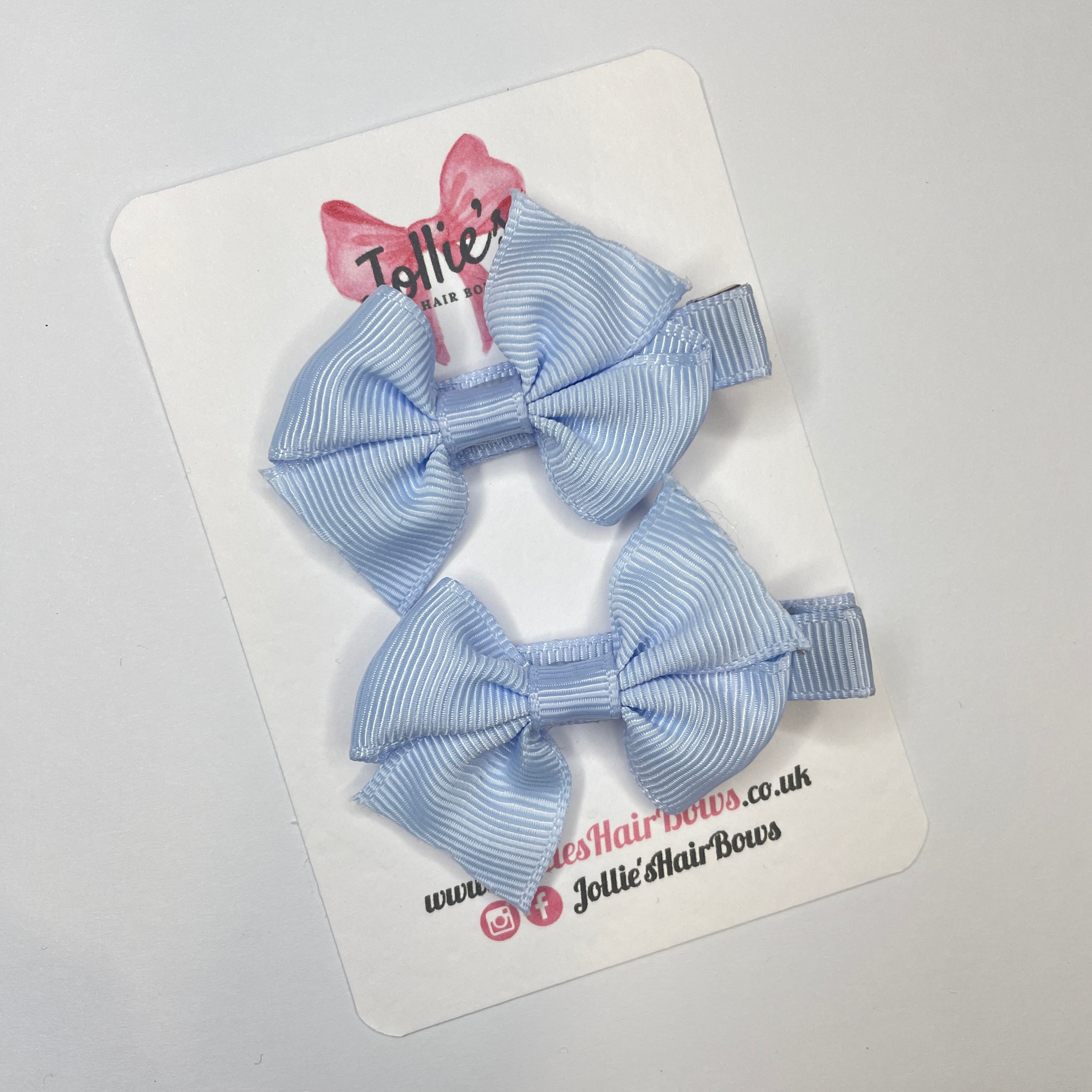 2inch Bow with Clip (pair) - Bluebell