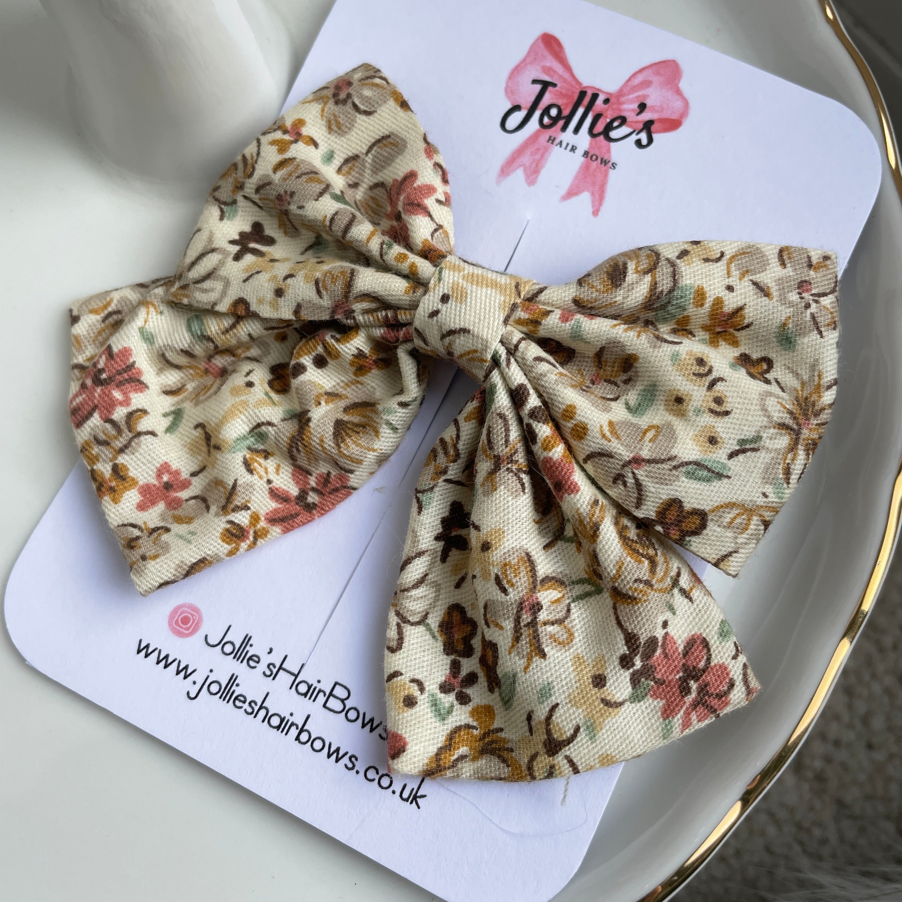 3inch Fabric Bow Clip