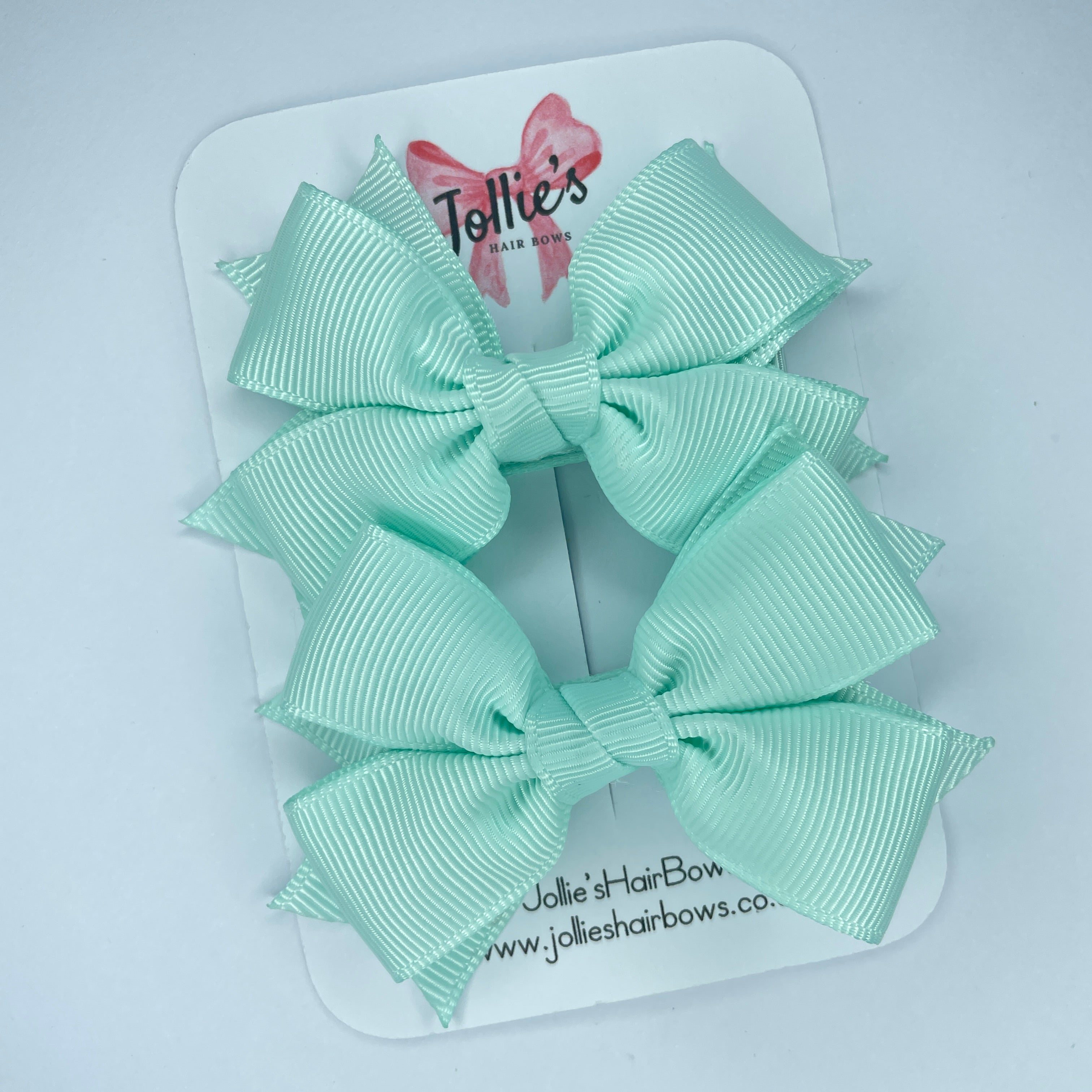 3inch Layered Bow with Clip (pair) - Crystalline