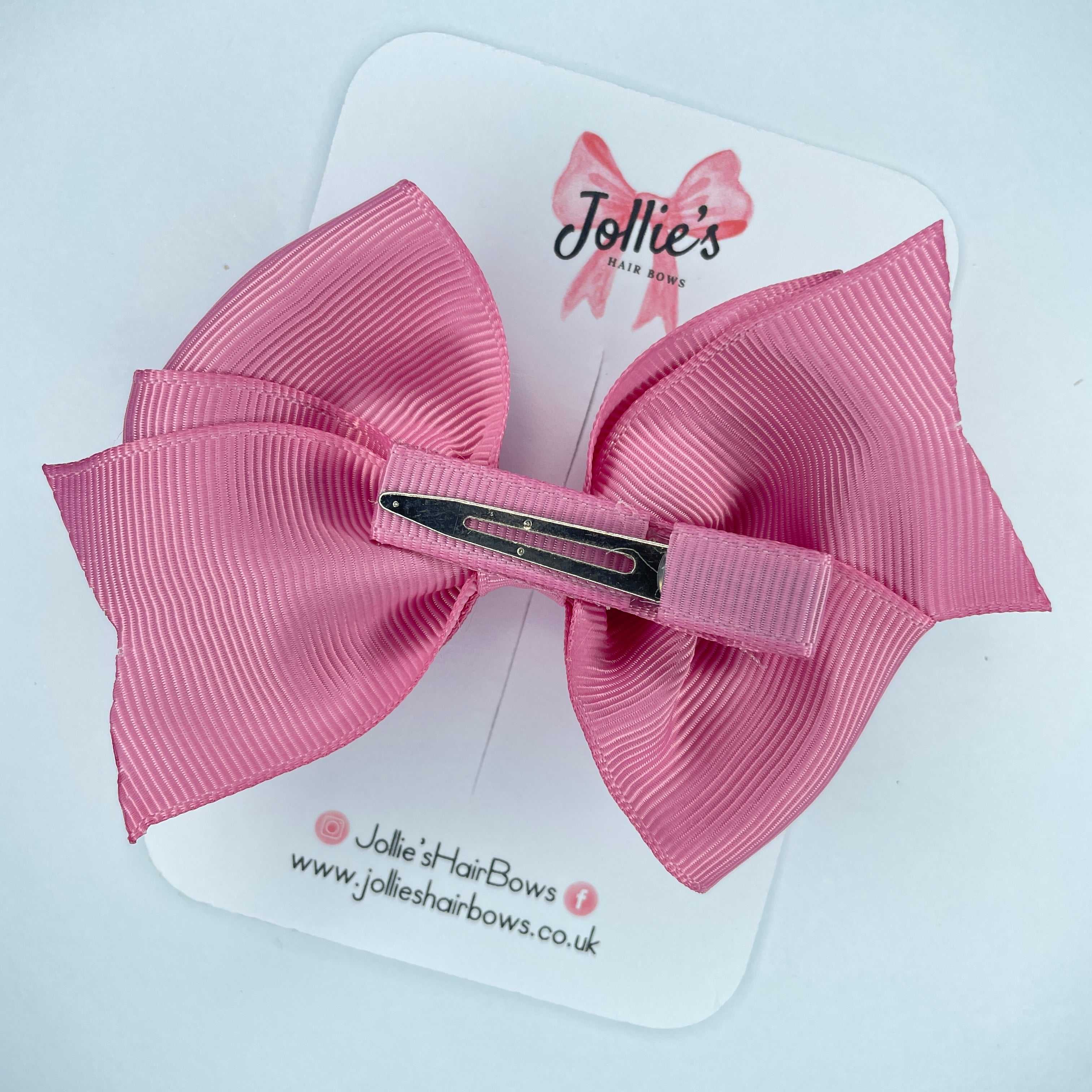 4inch Triple Layers Bow with Clip - Wild Rose