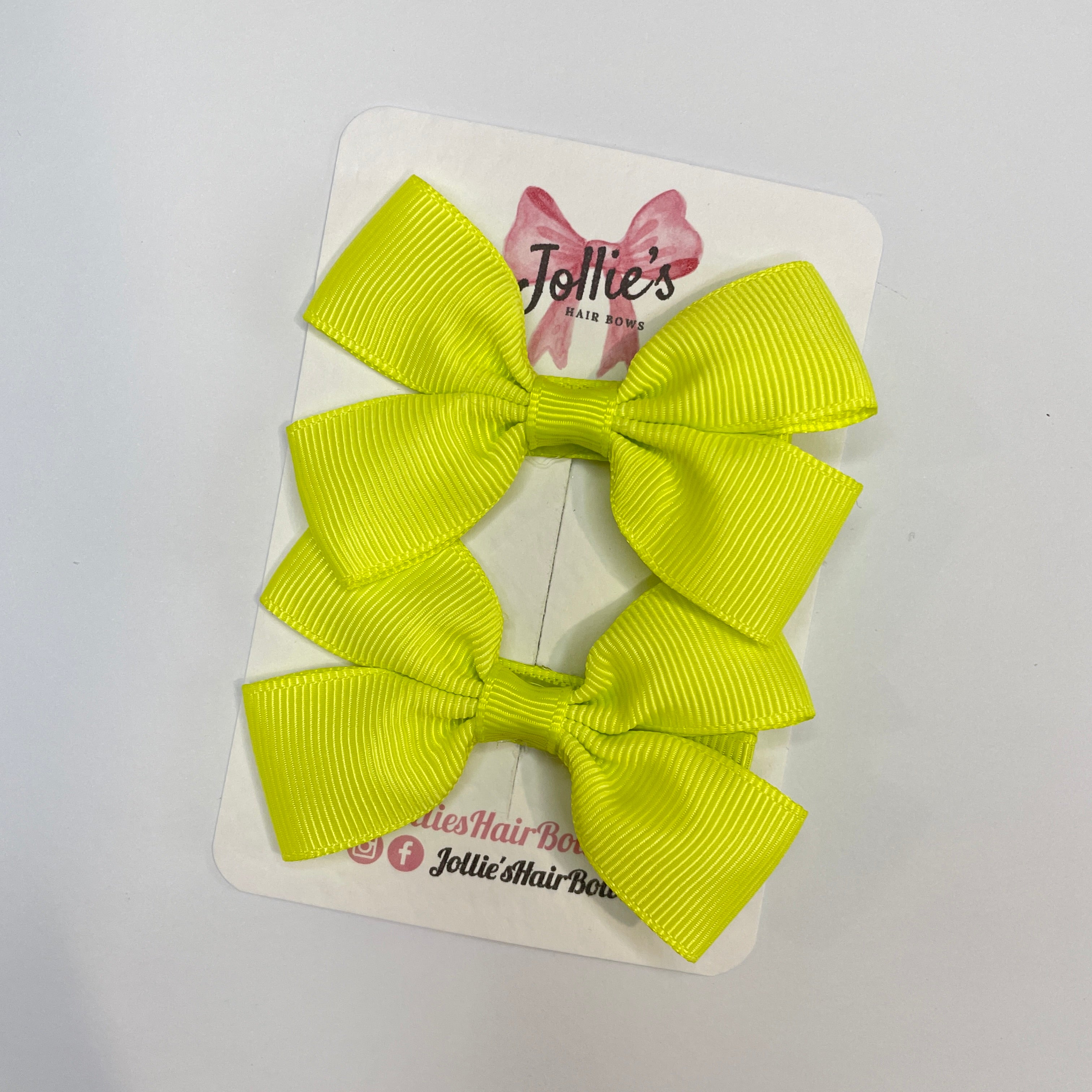 2.5inch Classic Bow with Clip (pair) - Pineapple