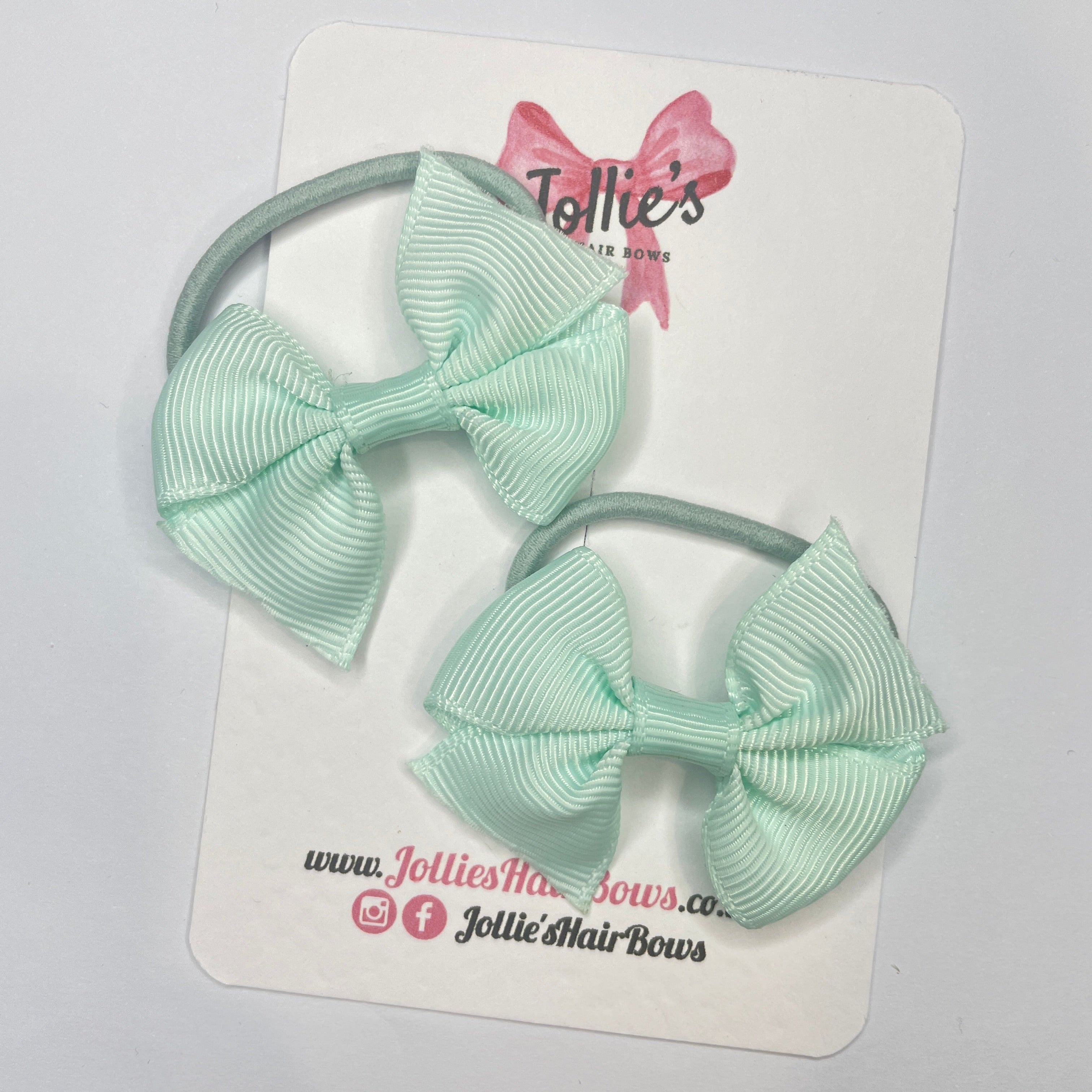 2inch Bow with thin elastic (pair) - Crystalline