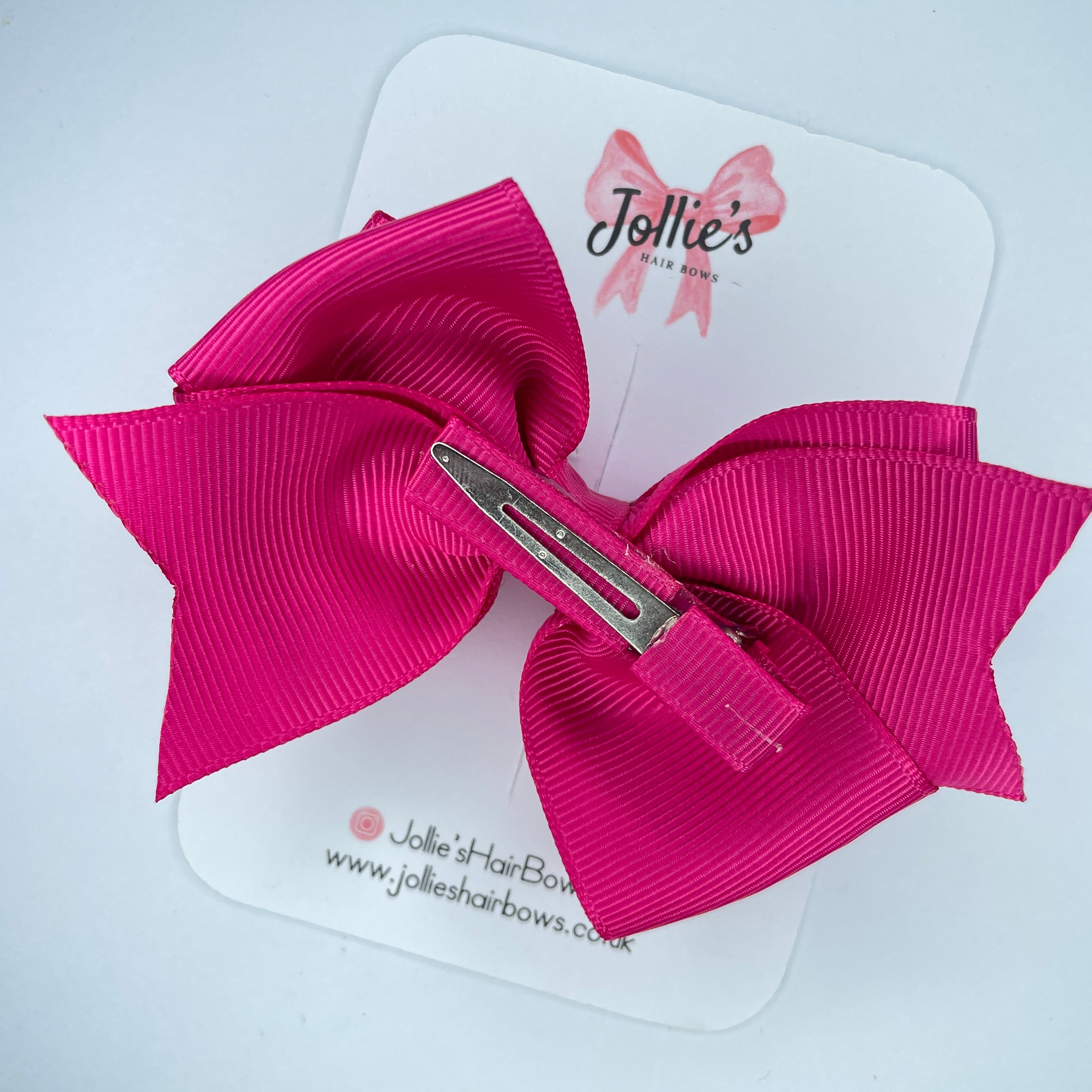 4inch Triple Layers Bow with Clip - Azalea